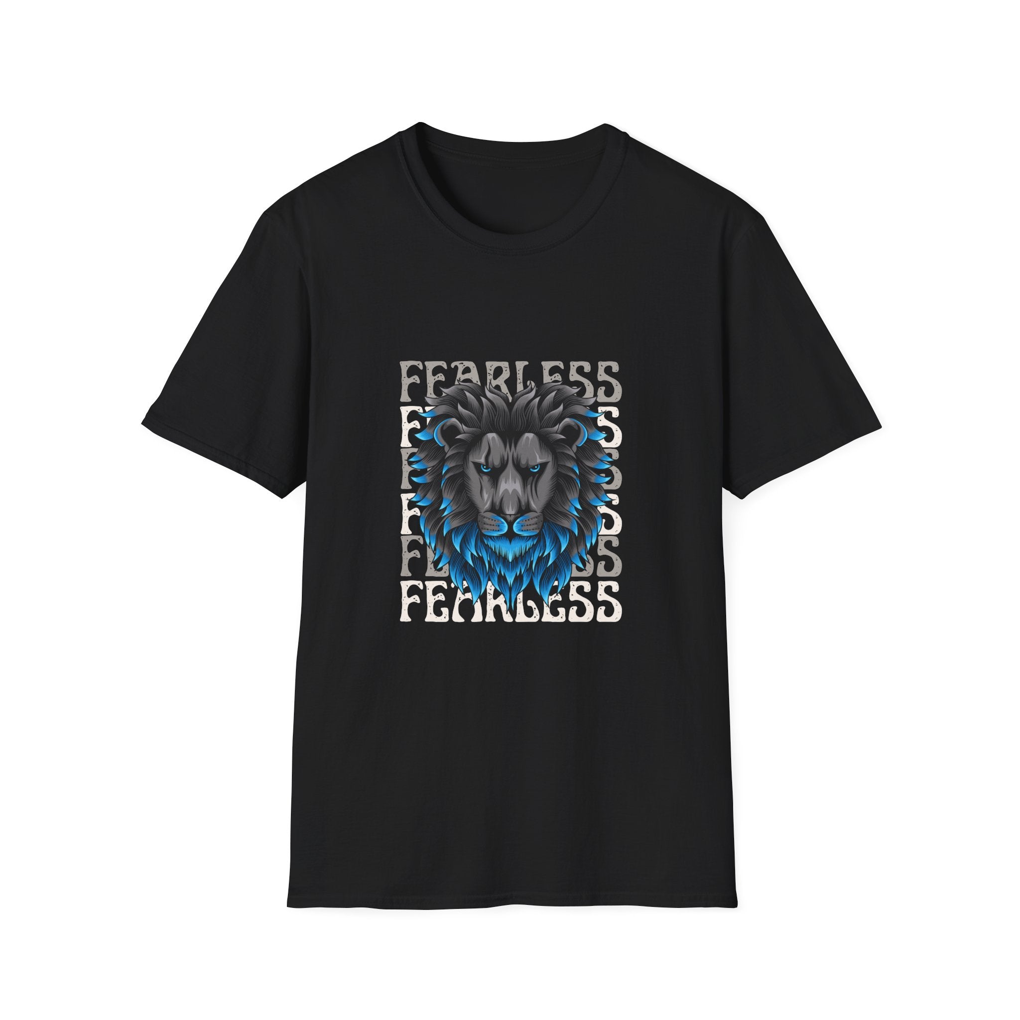 Lion Head T-Shirt — Bold Blue Mane Graphic Tee