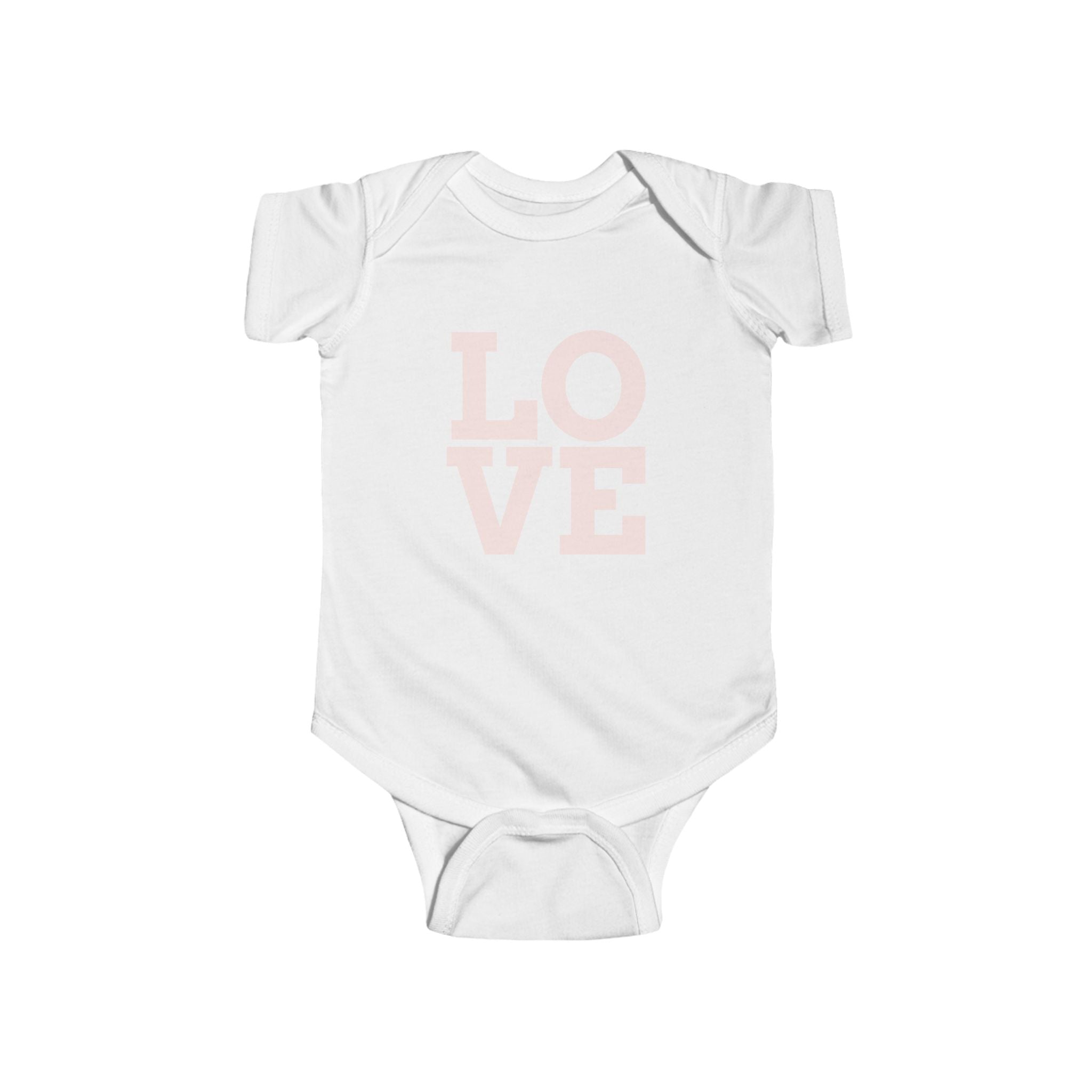 Baby Bodysuit "LOVE" Pink Minimalist Infant Onesie – Newborn Gift & Valentine's Day Outfit