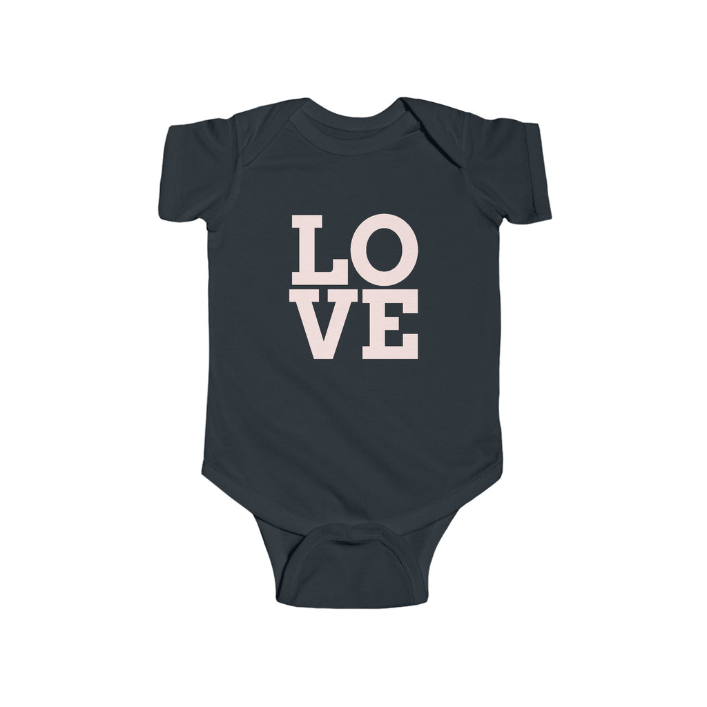 Baby Bodysuit "LOVE" Pink Minimalist Infant Onesie – Newborn Gift & Valentine's Day Outfit