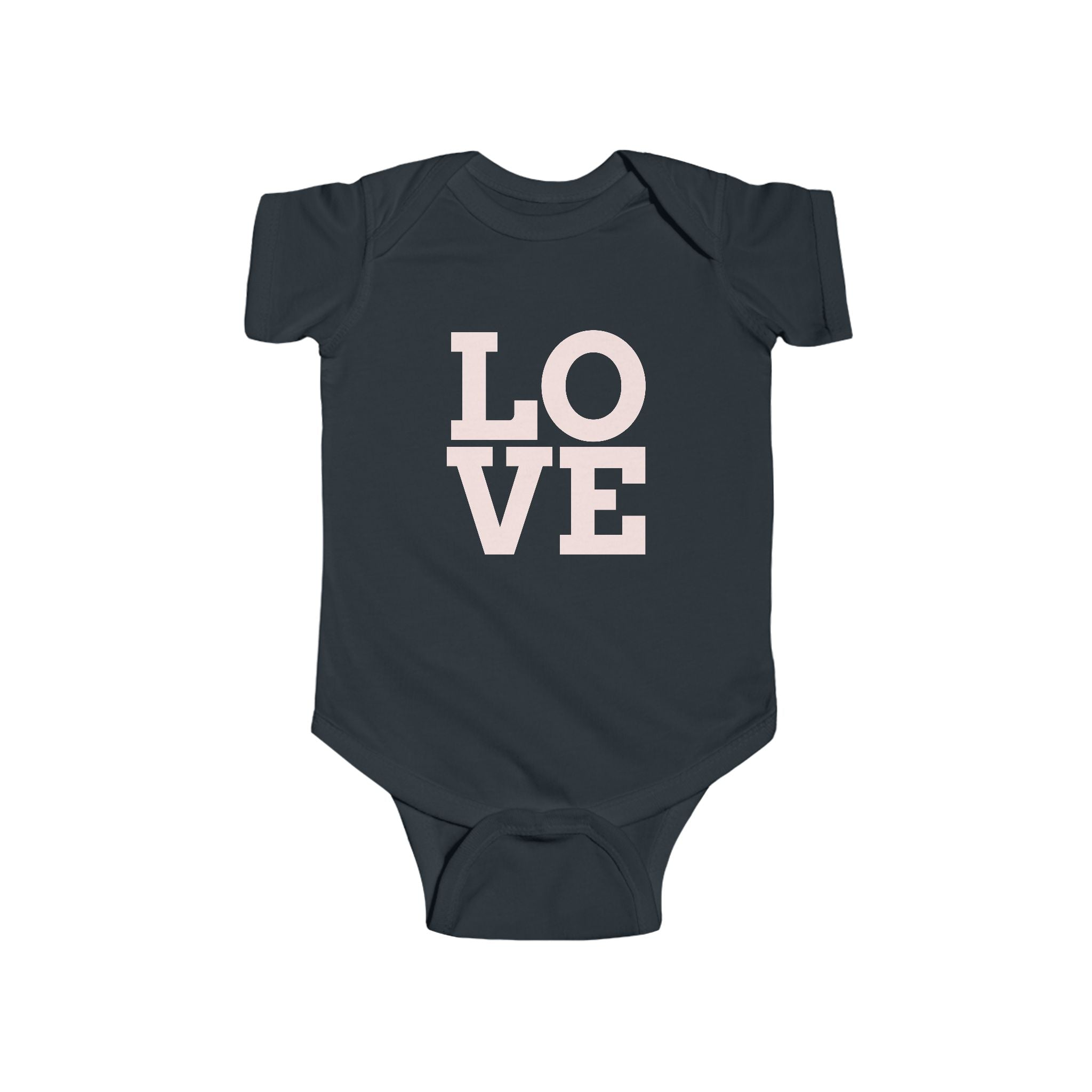 Baby Bodysuit "LOVE" Pink Minimalist Infant Onesie – Newborn Gift & Valentine's Day Outfit