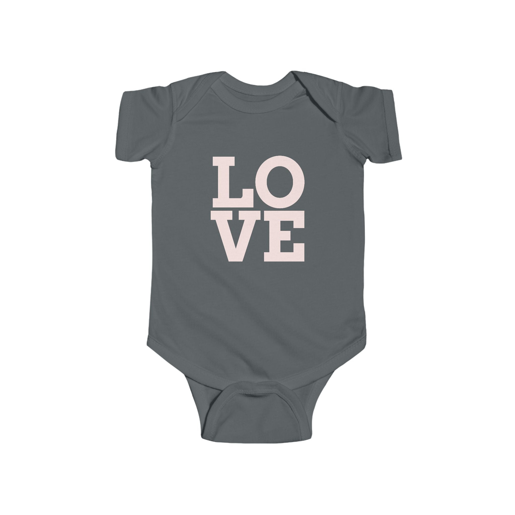 Baby Bodysuit "LOVE" Pink Minimalist Infant Onesie – Newborn Gift & Valentine's Day Outfit