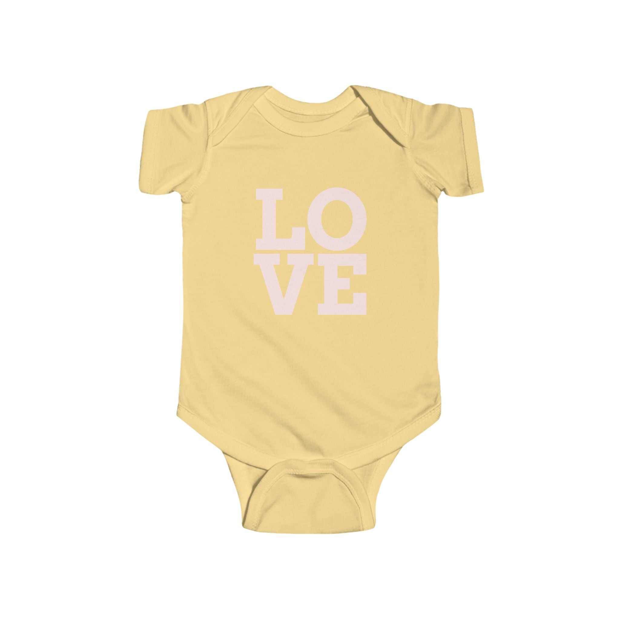 Baby Bodysuit "LOVE" Pink Minimalist Infant Onesie – Newborn Gift & Valentine's Day Outfit