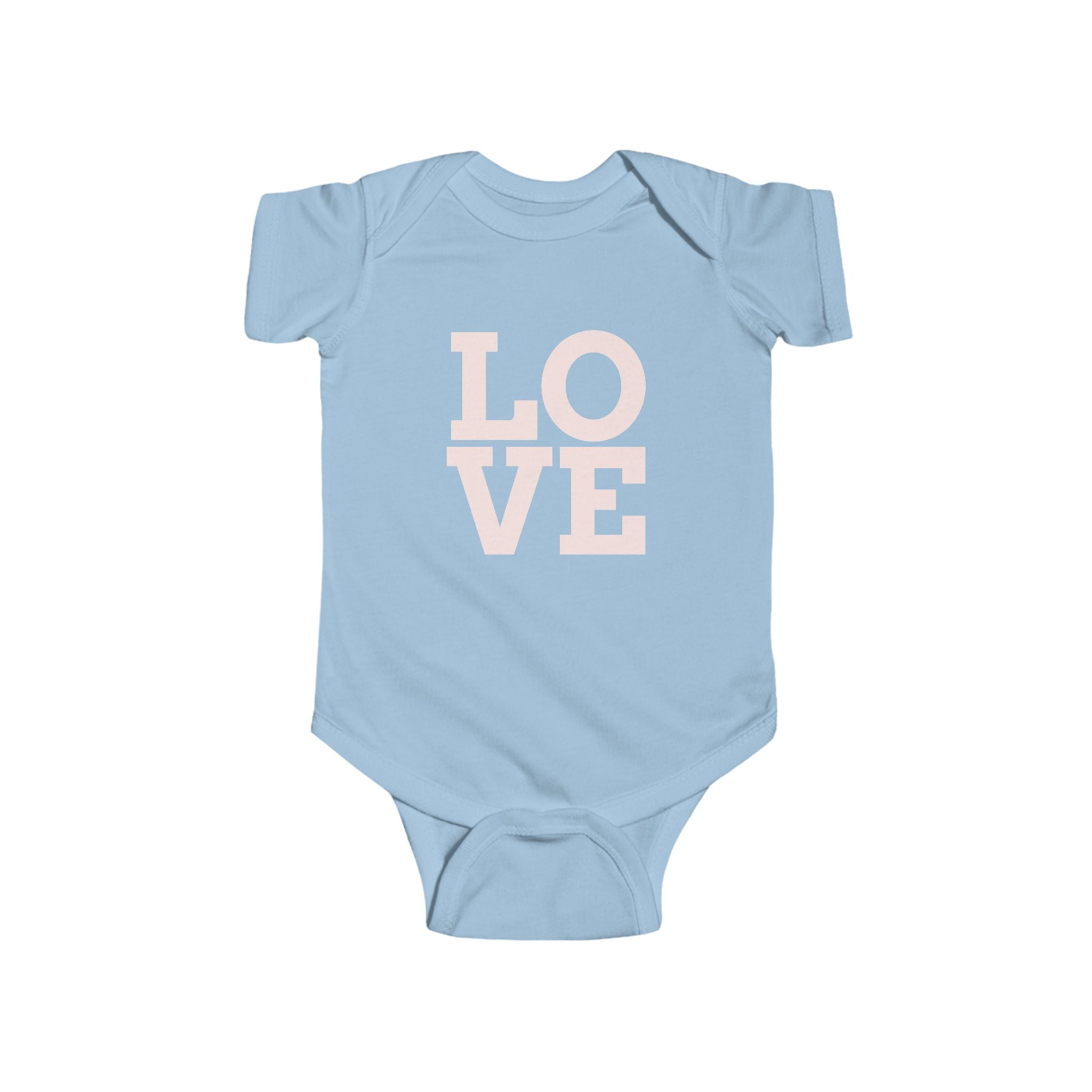 Baby Bodysuit "LOVE" Pink Minimalist Infant Onesie – Newborn Gift & Valentine's Day Outfit