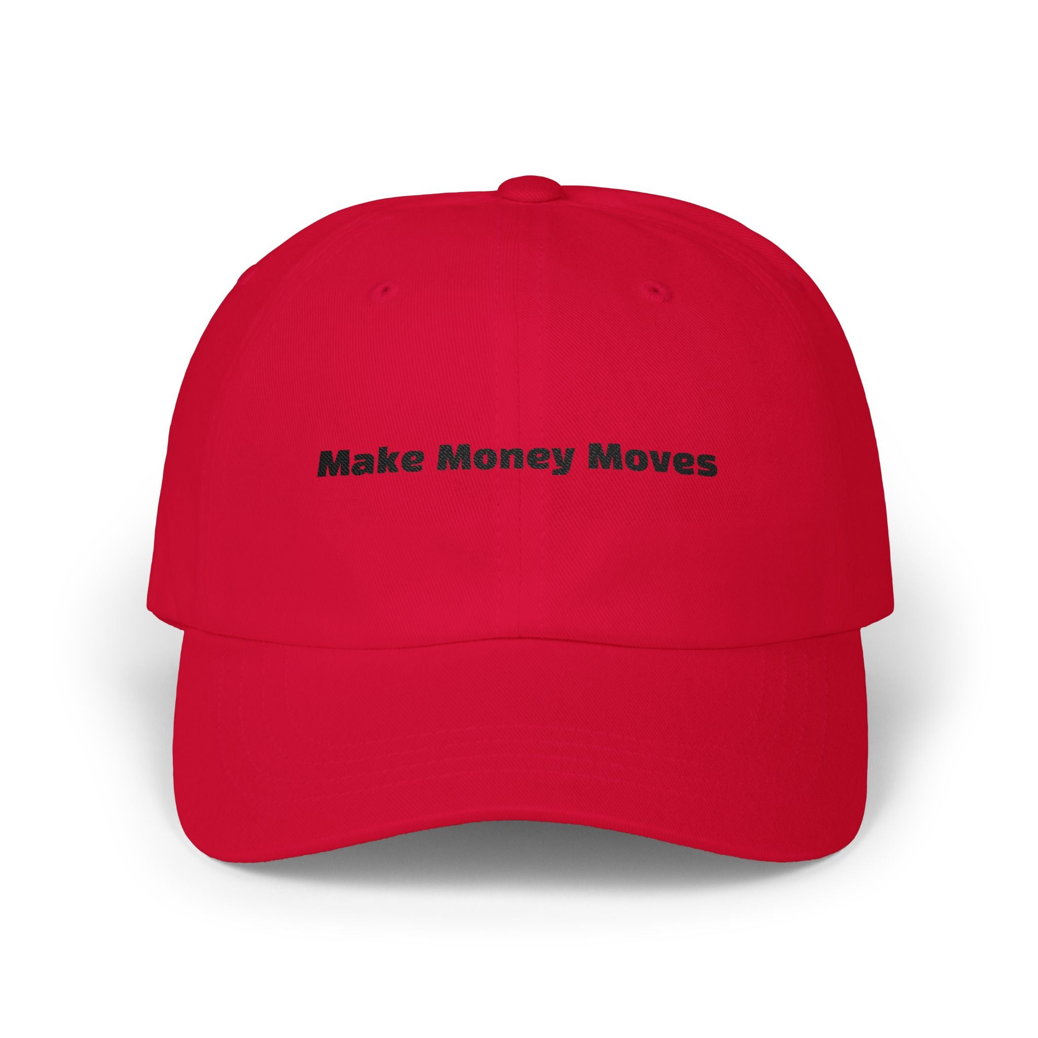 Make Money Moves Dad Cap — White Embroidered 'Make Money Moves' Front & 'Mindset' Back