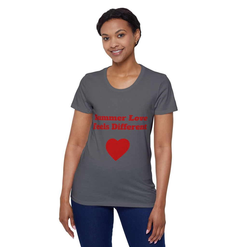 Summer Love Feels Different Tee — Women's Organic Cotton Heart T‑Shirt