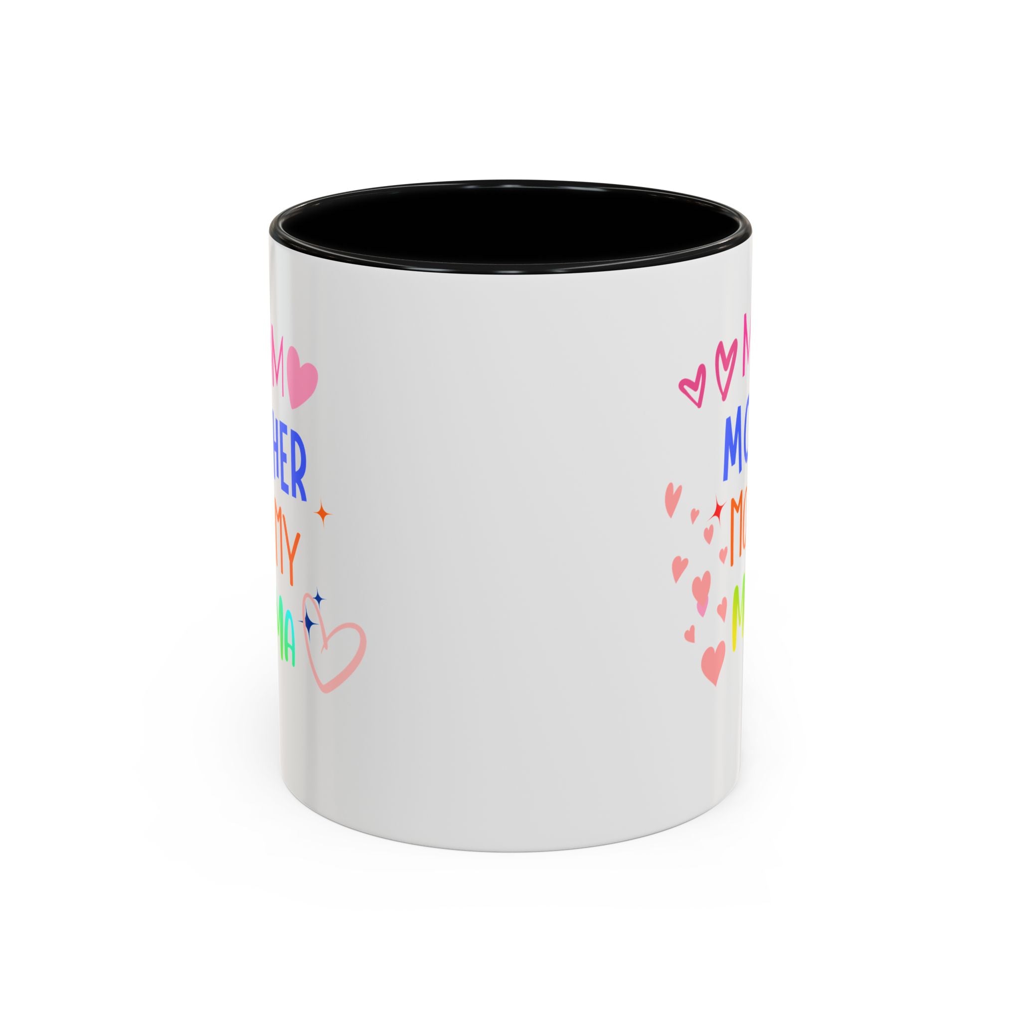 Mother/Mom Rainbow Accent Coffee Mug — 'Mom Mother Mommy Mama' Gift for Mother's Day