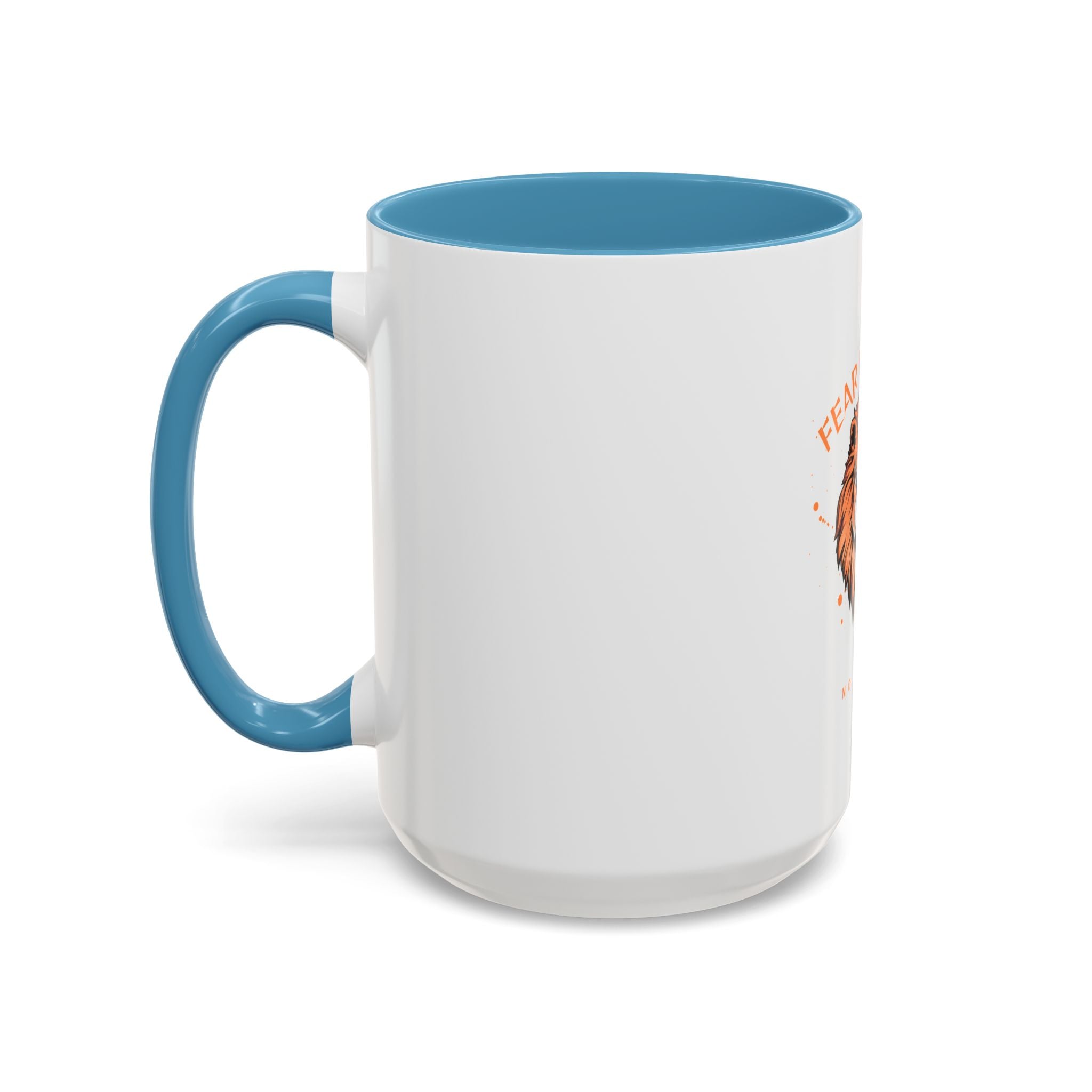 Fear Nothing Lion Accent Coffee Mug — Inspirational No Limits Motivational Gift