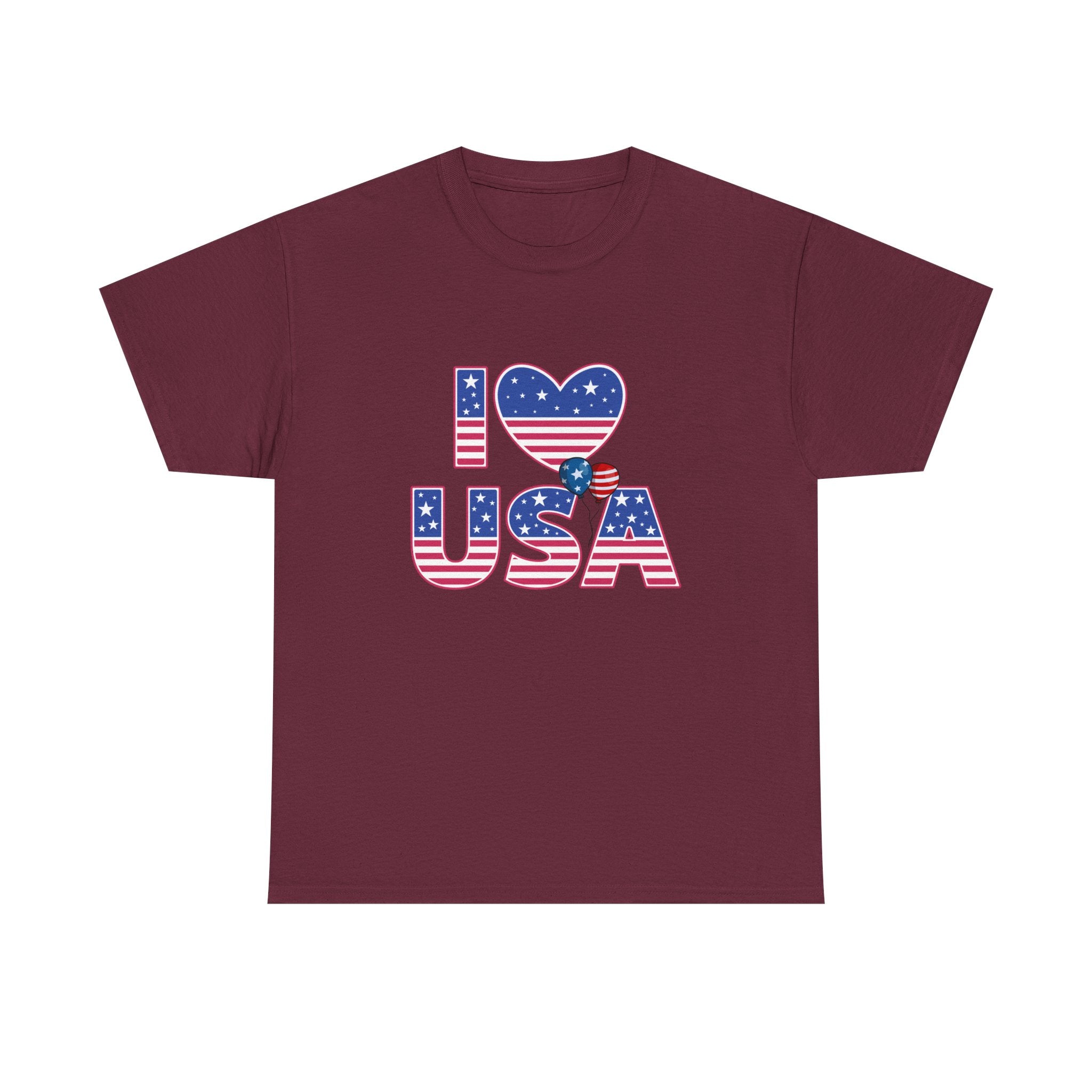 I Heart USA T-Shirt — Patriotic American Flag Tee for 4th of July
