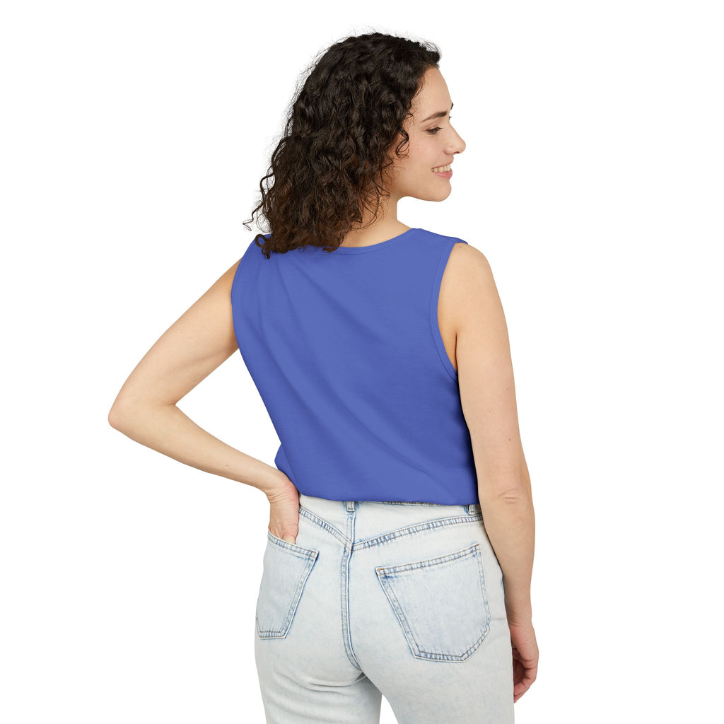 Wolf Face Tank Top — Vintage Blue Wolf Graphic Animal Lover Tee