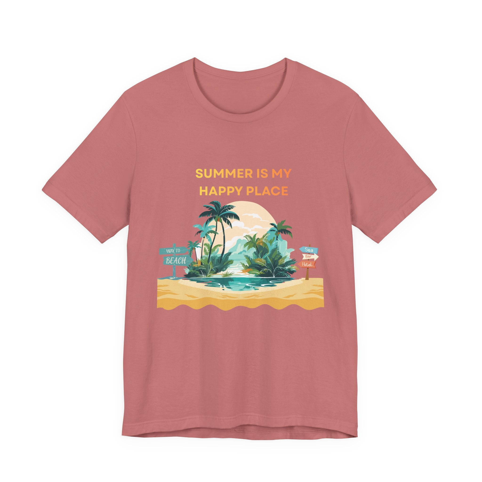 Summer Vibes Beach T-Shirt - "Summer Is My Happy Place" Graphic Tee