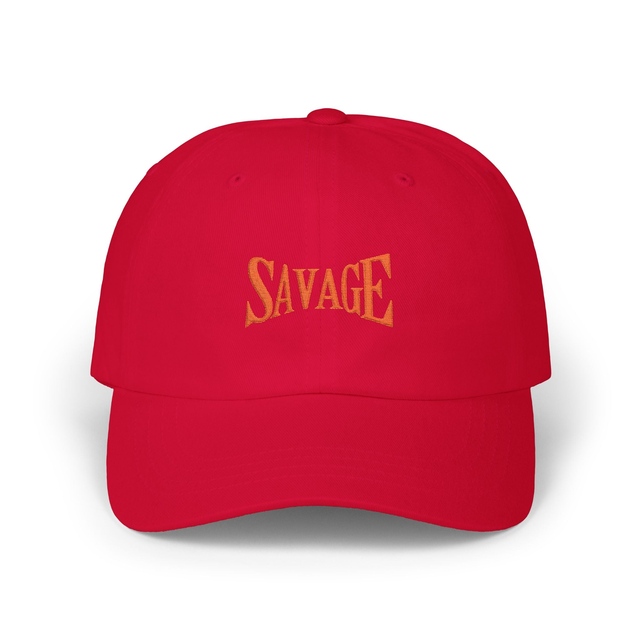 Savage Embroidered Dad Cap - White Casual Baseball Hat