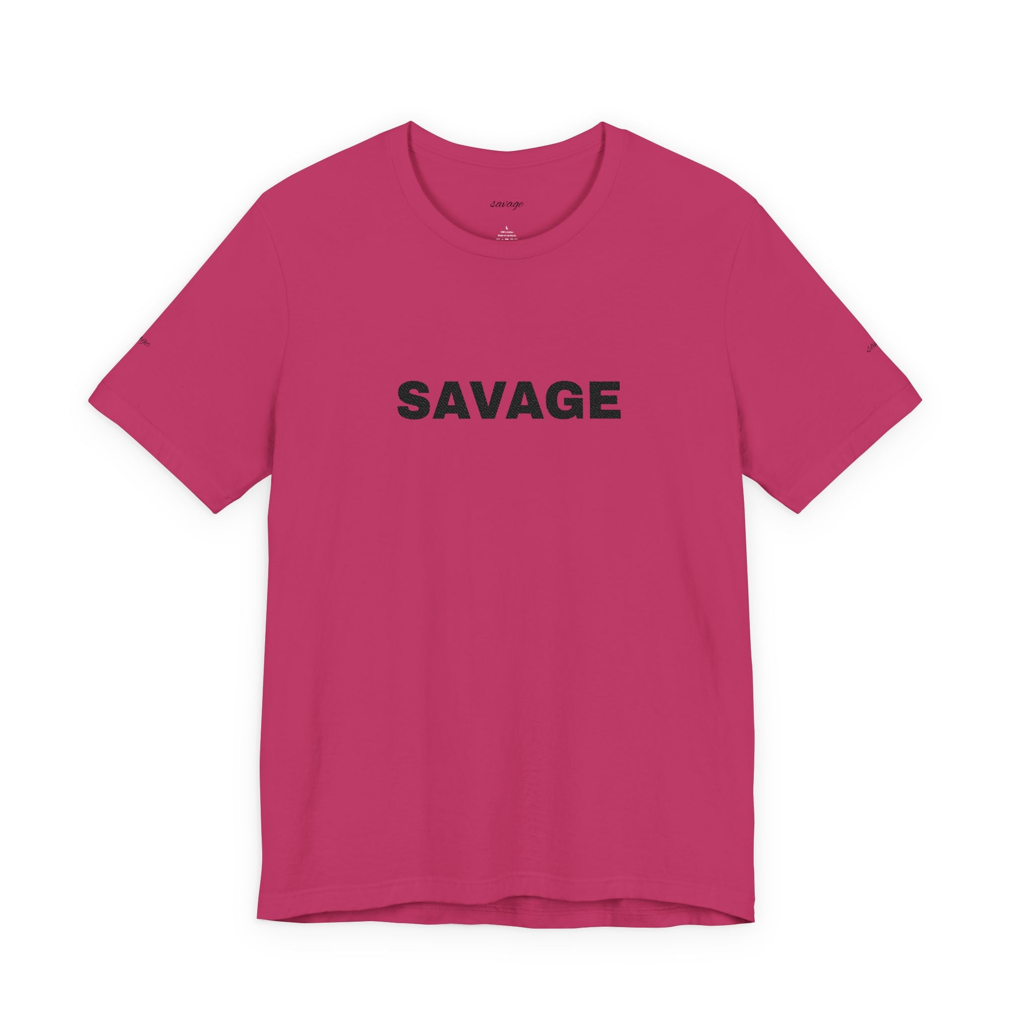 Savage Graphic Tee - Bold Text White T-Shirt