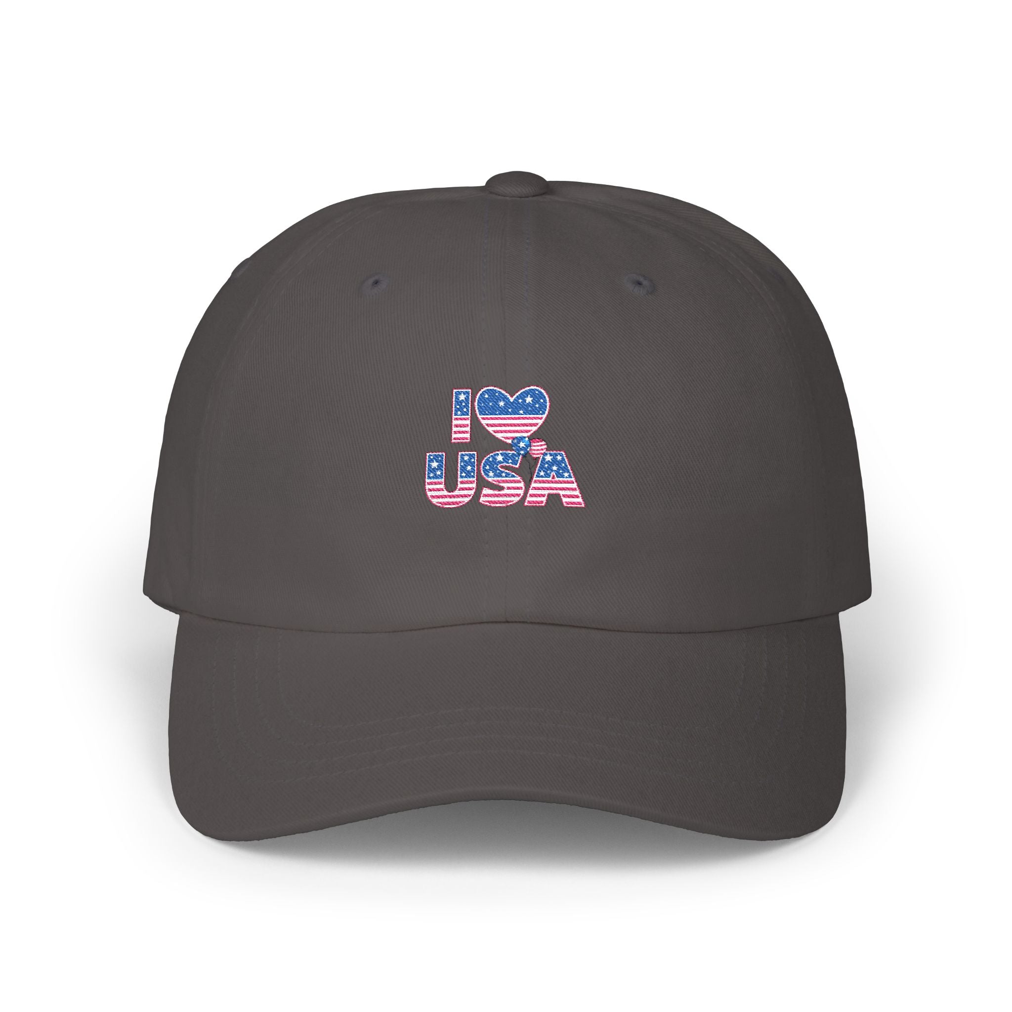 Patriotic USA Dad Cap — Small American Flag Embroidered Baseball Hat
