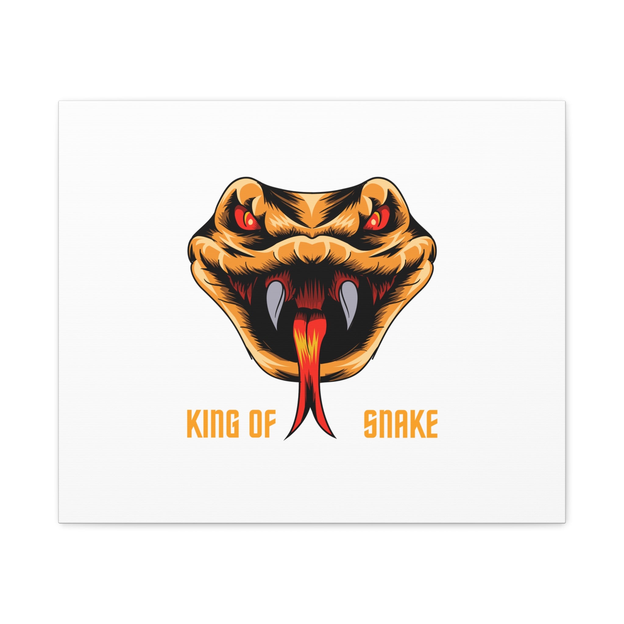 Snake Canvas Wall Art – "King of Snake" Fierce Cobra Head Matte Stretched Print