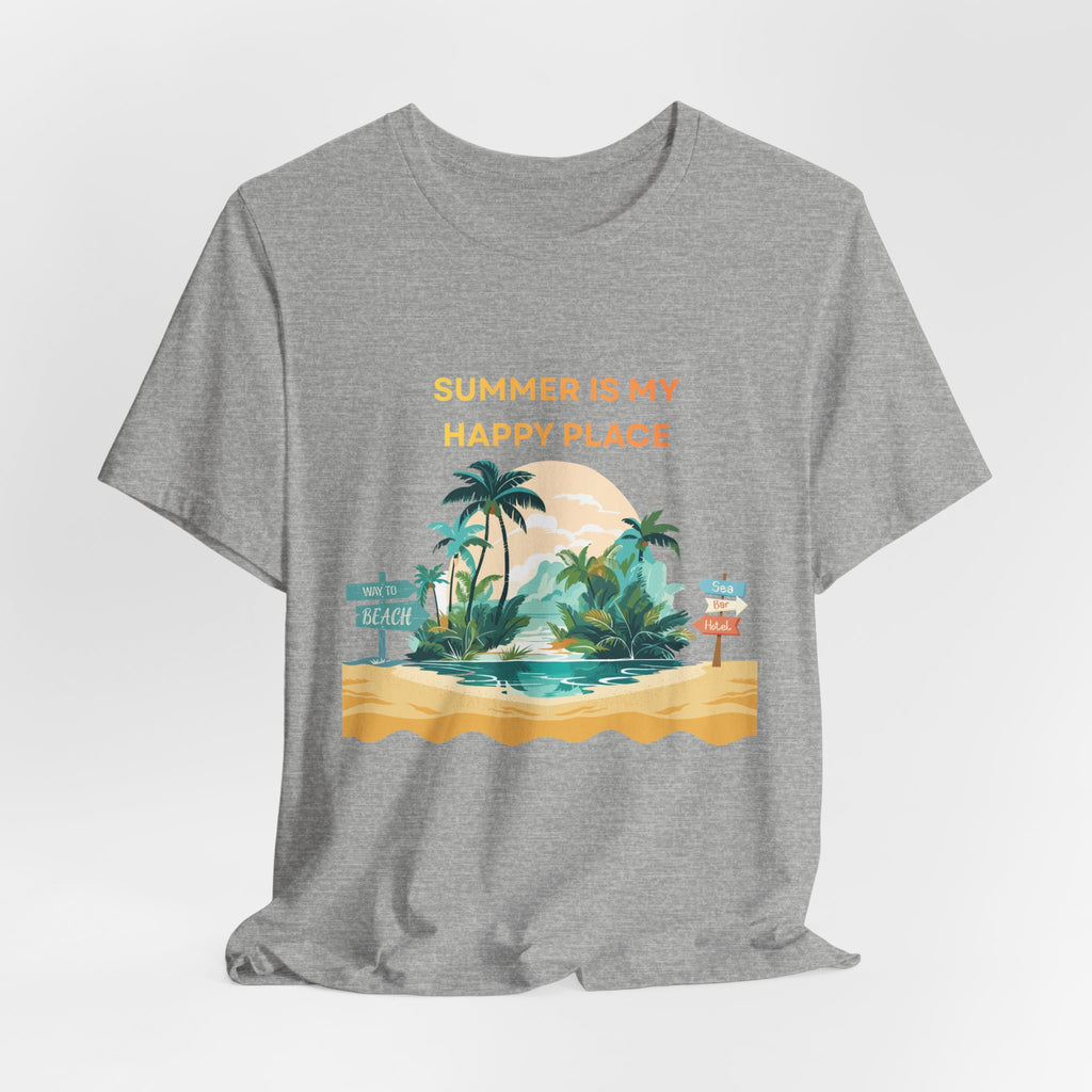 Summer Vibes Beach T-Shirt - "Summer Is My Happy Place" Graphic Tee