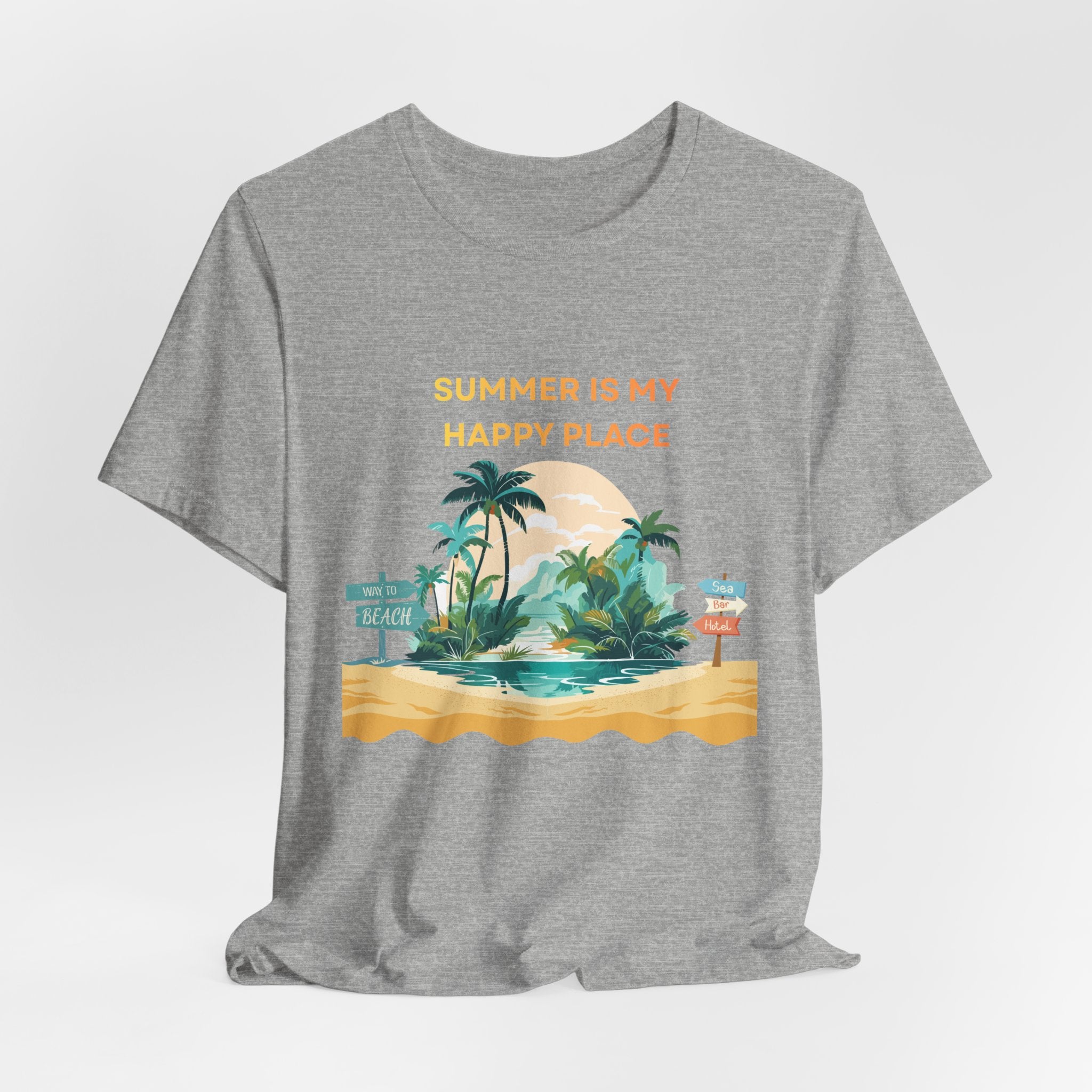 Summer Vibes Beach T-Shirt - "Summer Is My Happy Place" Graphic Tee
