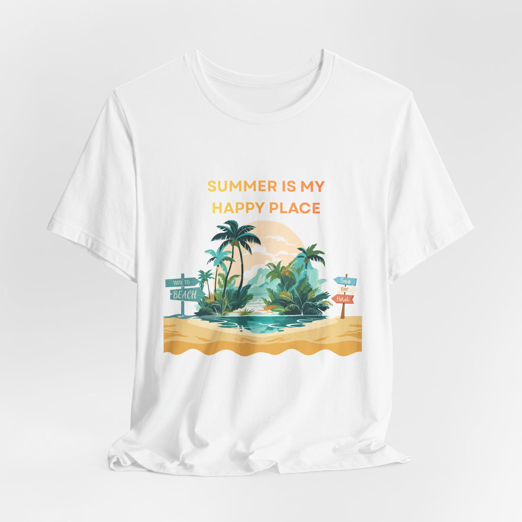 Summer Vibes Beach T-Shirt - "Summer Is My Happy Place" Graphic Tee