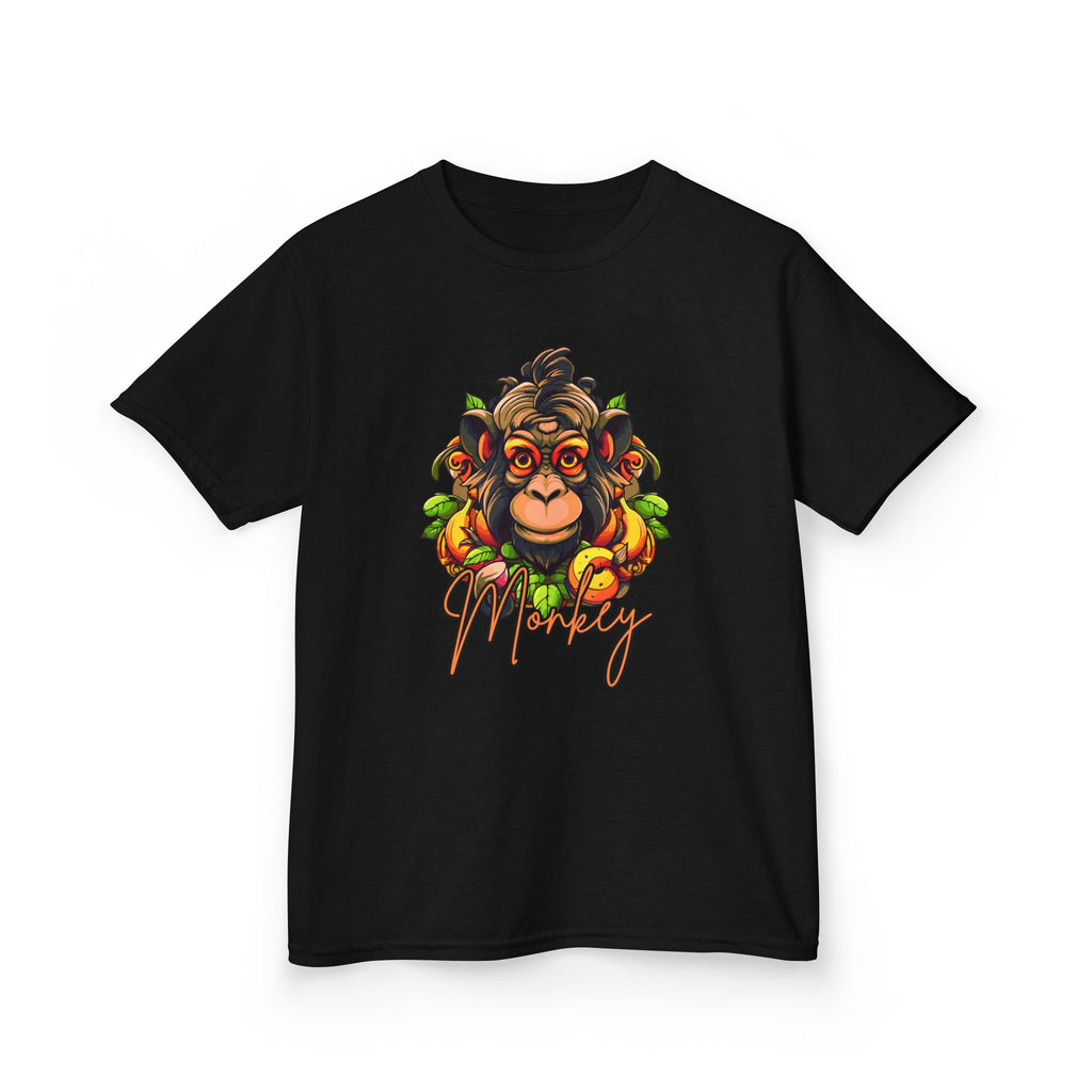 Kids Monkey Fruit Graphic Tee — Cute Tropical Chimp Design