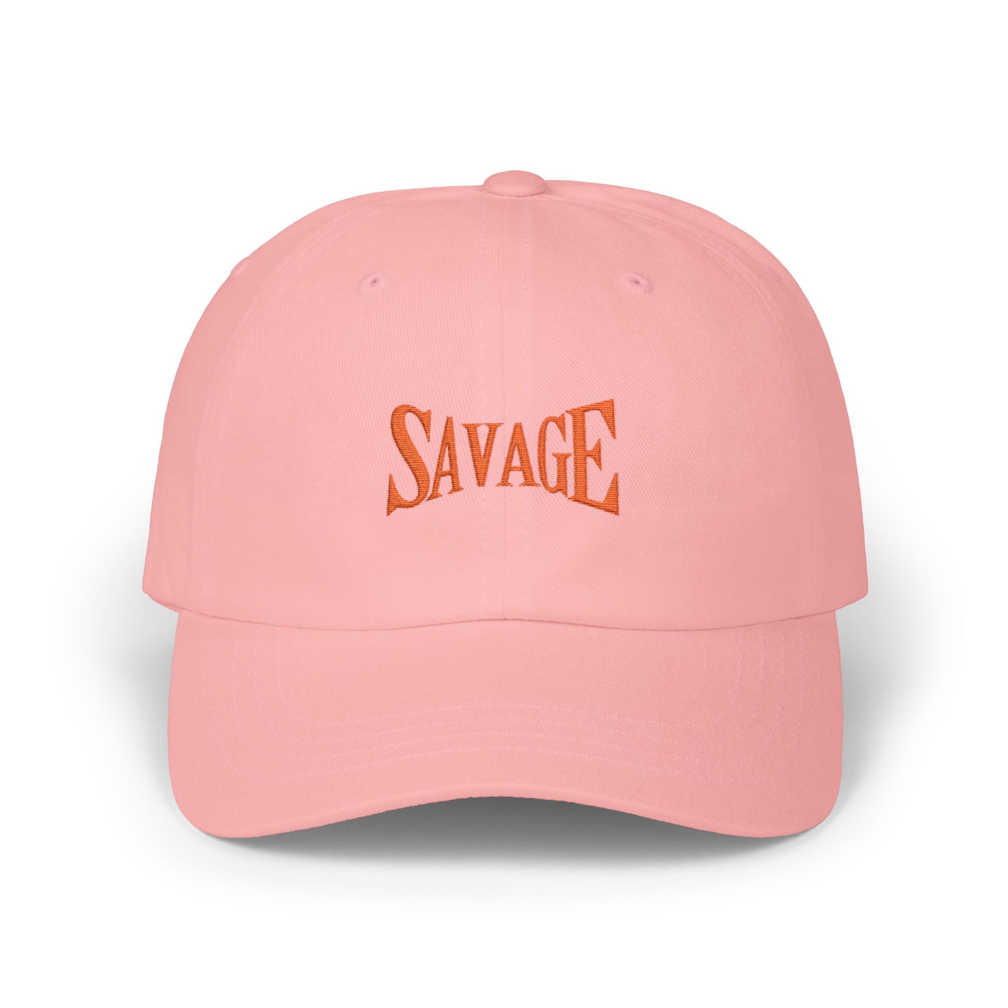 Savage Embroidered Dad Cap - White Casual Baseball Hat