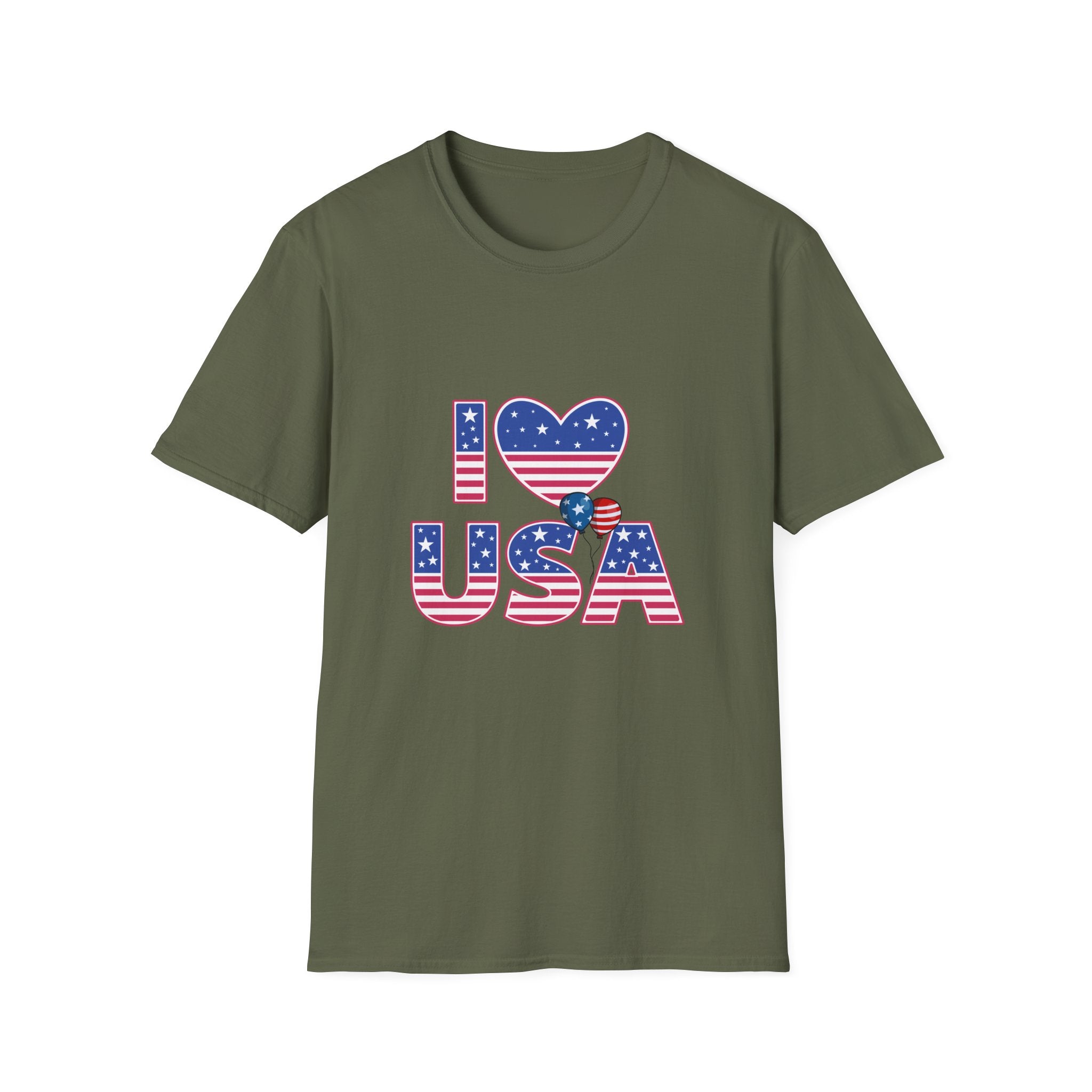 I Heart USA T-Shirt — Patriotic American Flag Tee for 4th of July