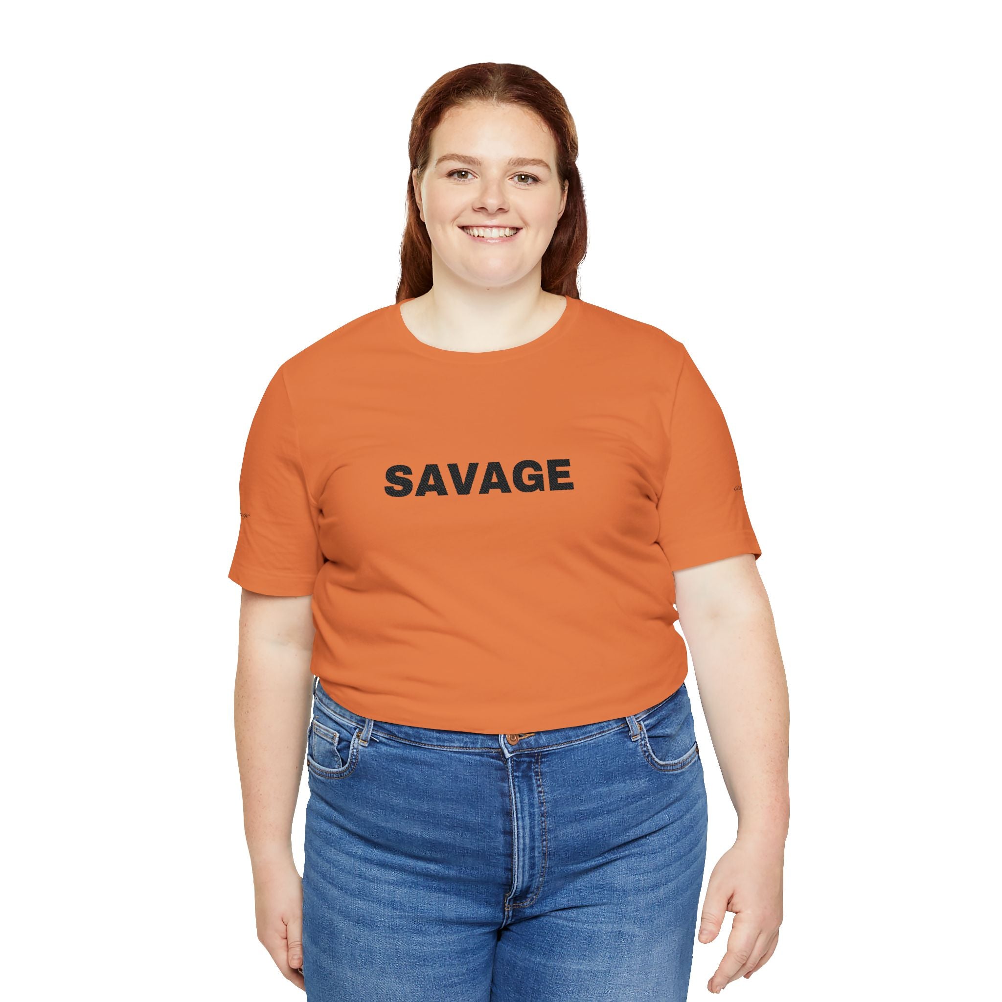 Savage Graphic Tee - Bold Text White T-Shirt