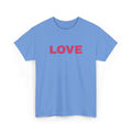 LOVE Glitter Text T-Shirt — Women's Pink Sparkle Tee for Valentine's Day