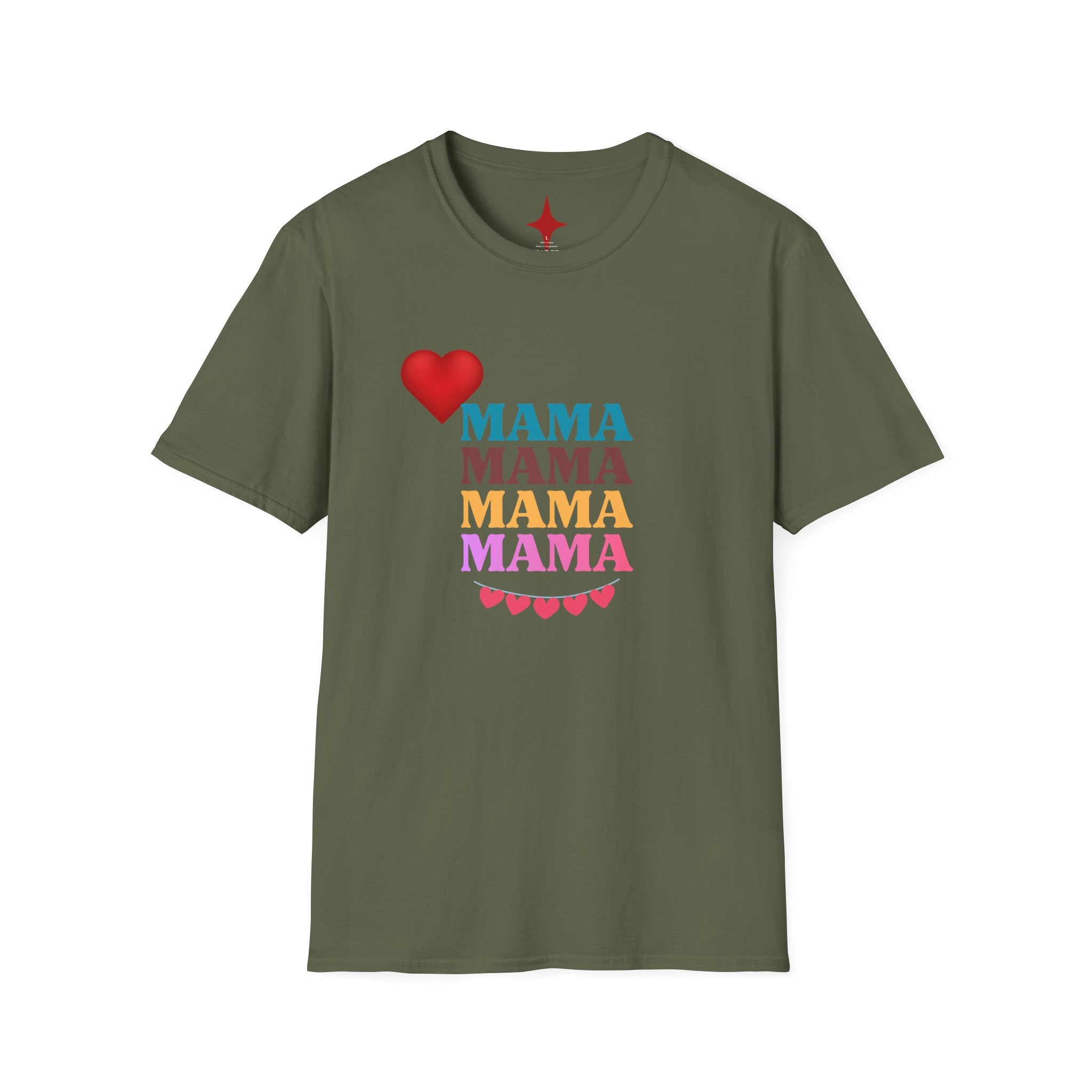 Mama Stack Heart T-Shirt — Colorful 'MAMA' Mother's Day Tee