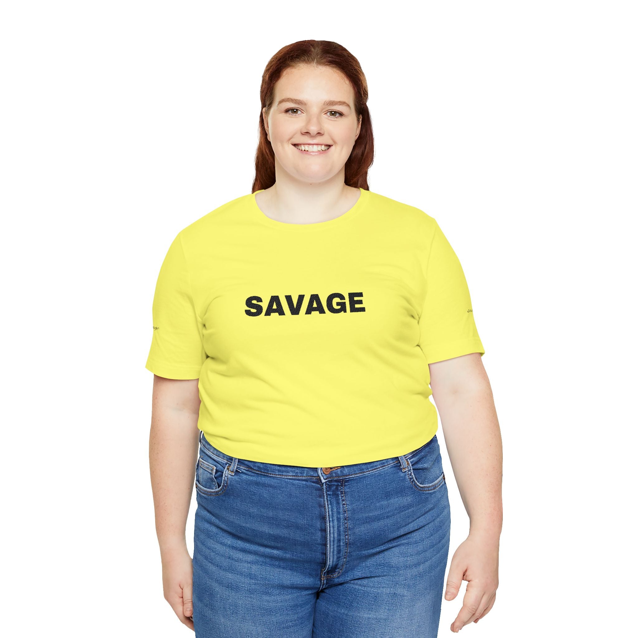 Savage Graphic Tee - Bold Text White T-Shirt