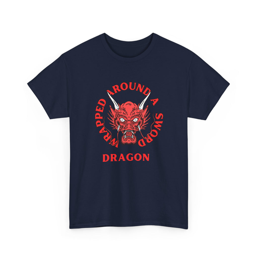 Dragon Tee — 'Wrapped Around a Sword' Red Dragon Graphic T-Shirt