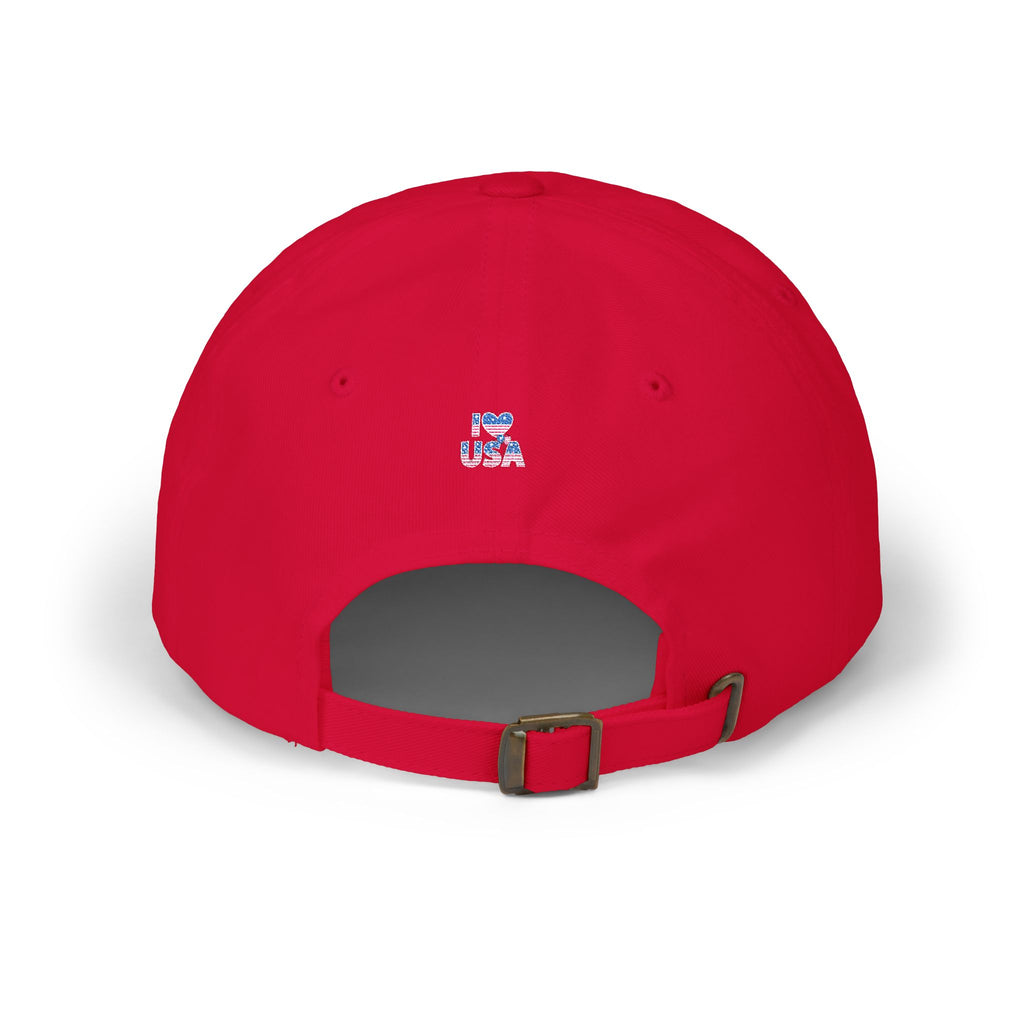 Patriotic USA Dad Cap — Small American Flag Embroidered Baseball Hat