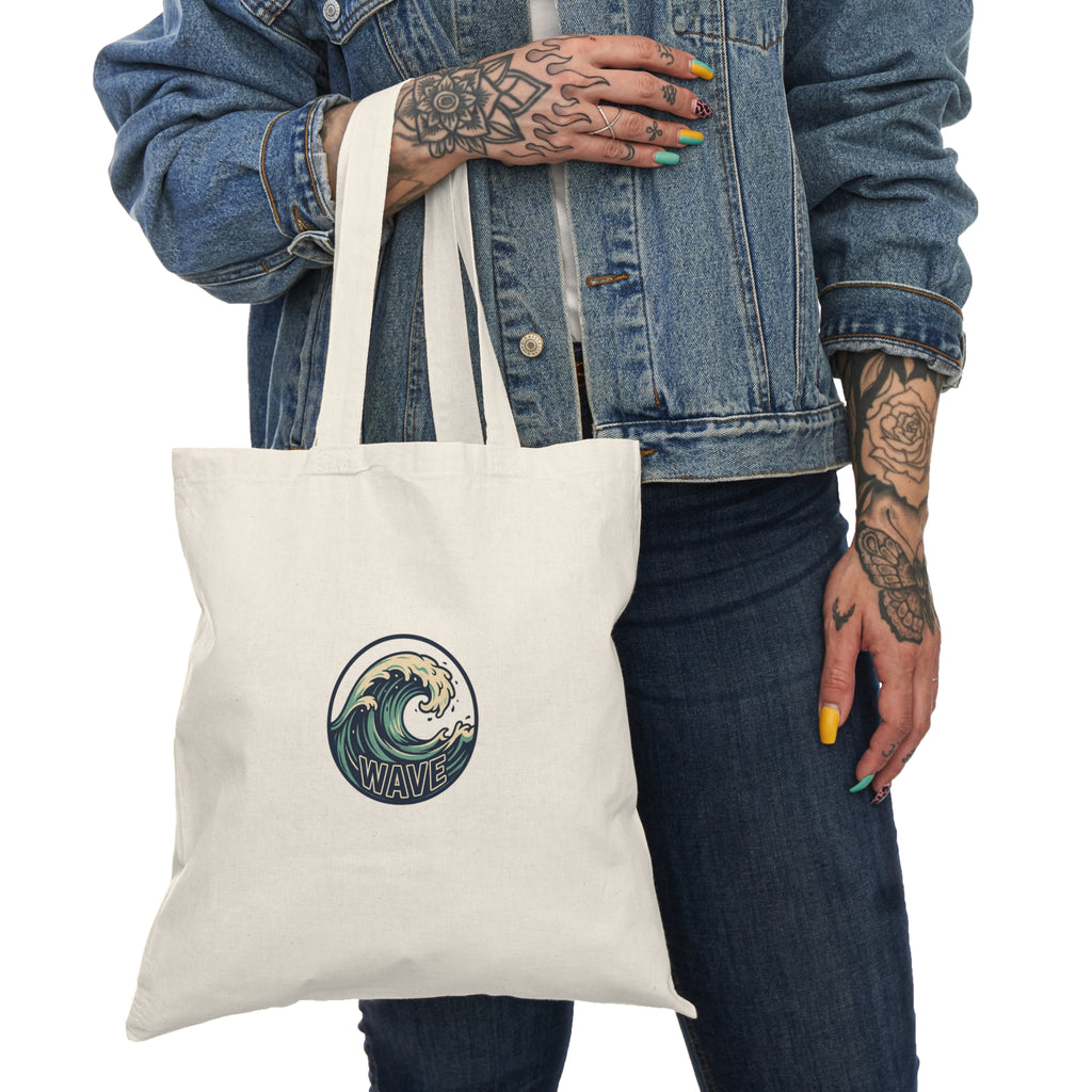 Surfing The Wave Canvas Tote - Coastal Beach Bag for Surfers & Summer Vibes