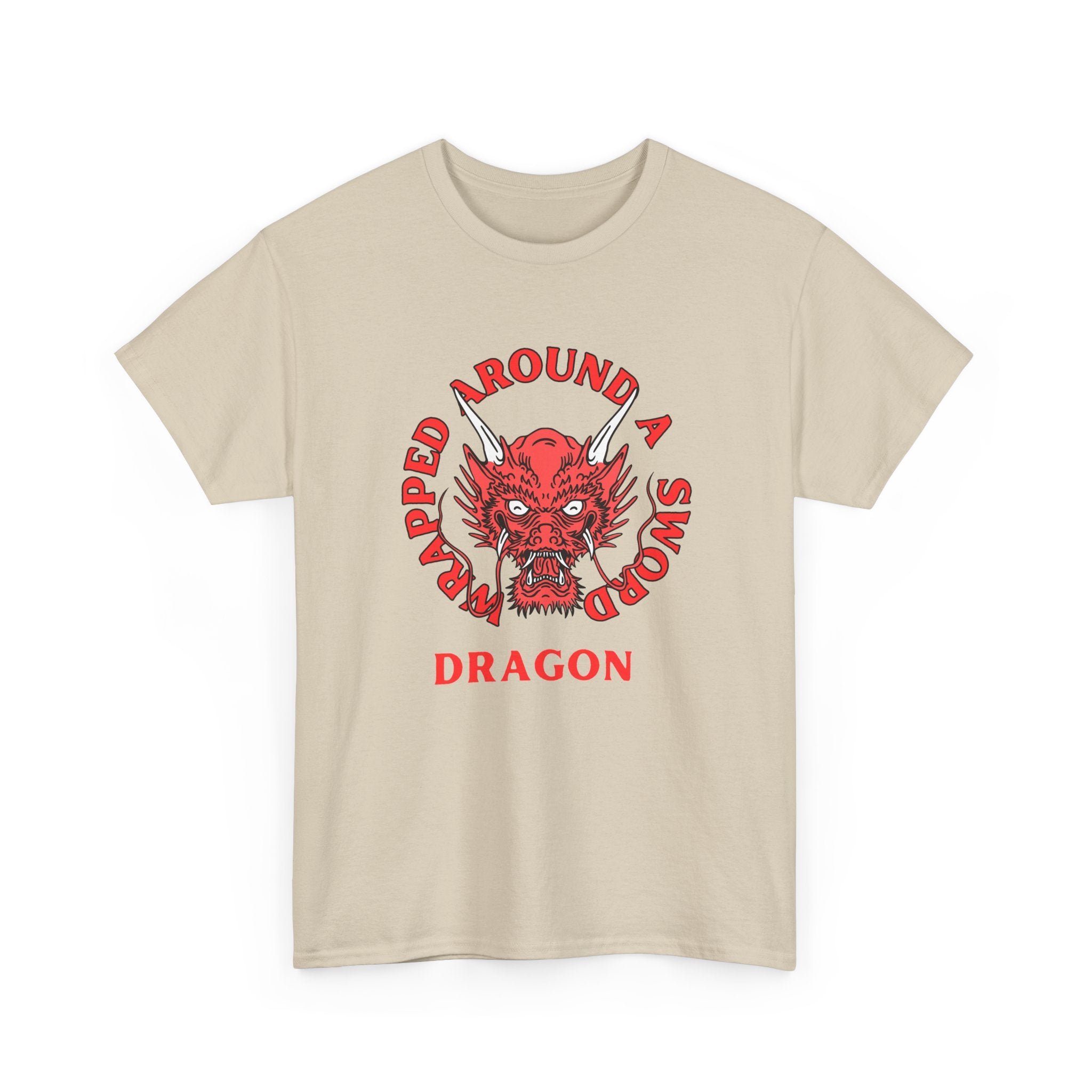 Dragon Tee — 'Wrapped Around a Sword' Red Dragon Graphic T-Shirt