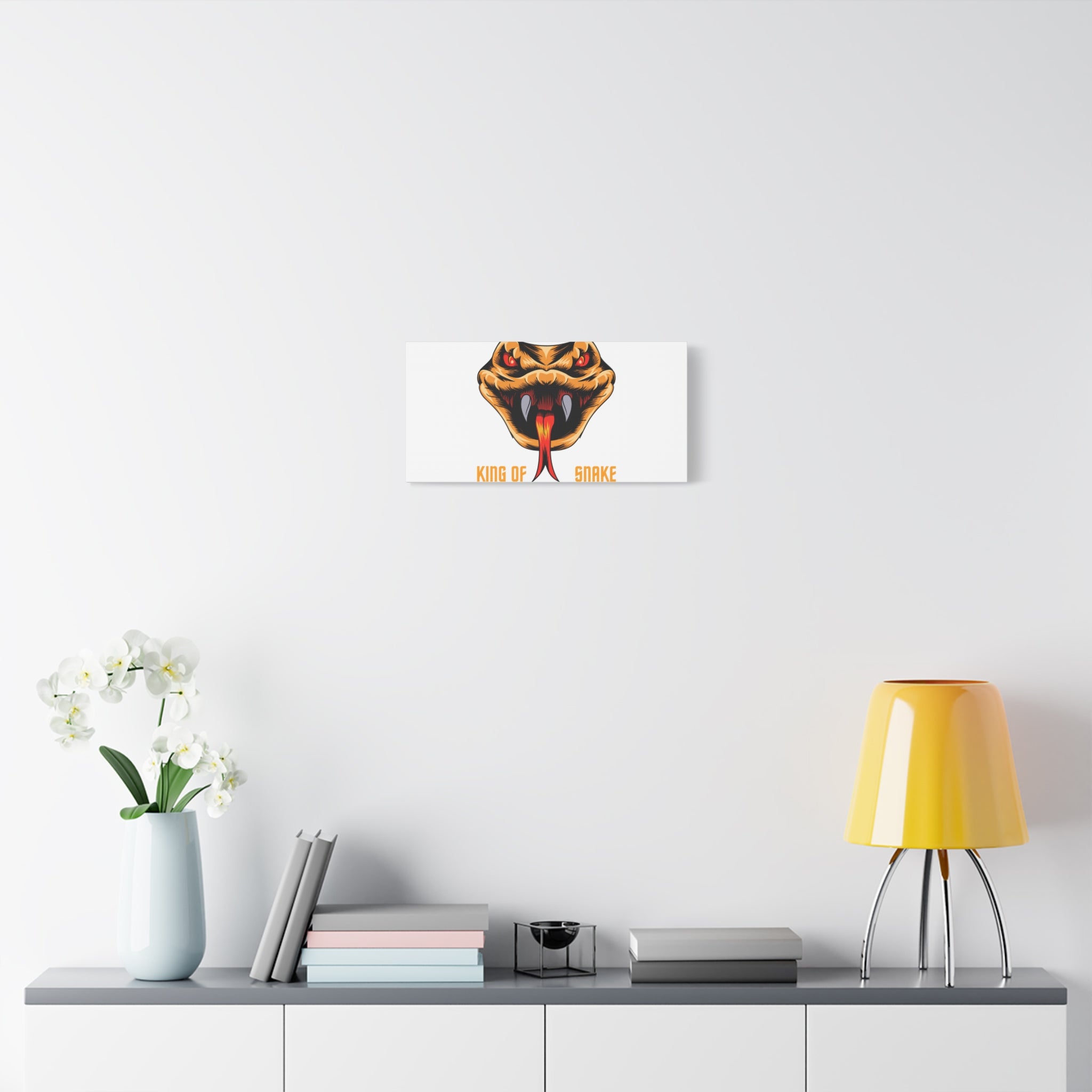 Snake Canvas Wall Art – "King of Snake" Fierce Cobra Head Matte Stretched Print