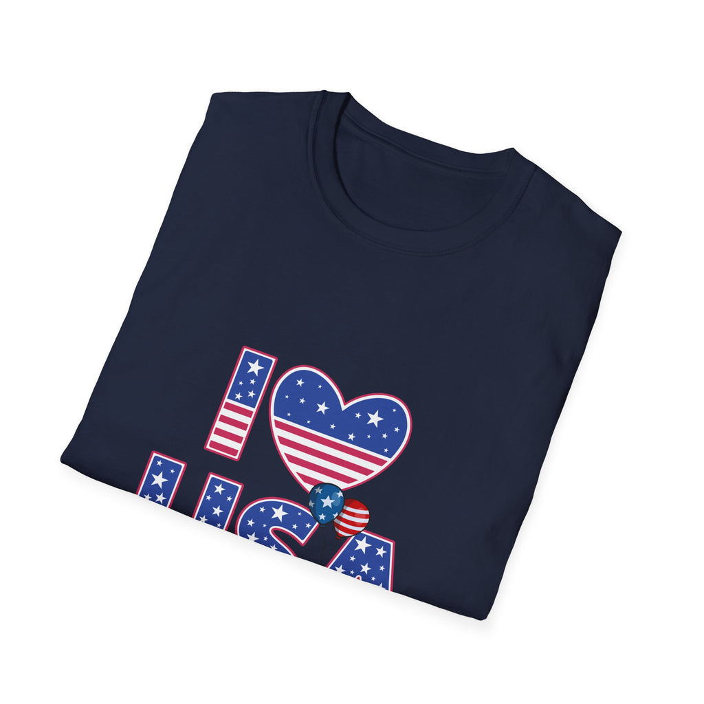 I Heart USA T-Shirt — Patriotic American Flag Tee for 4th of July
