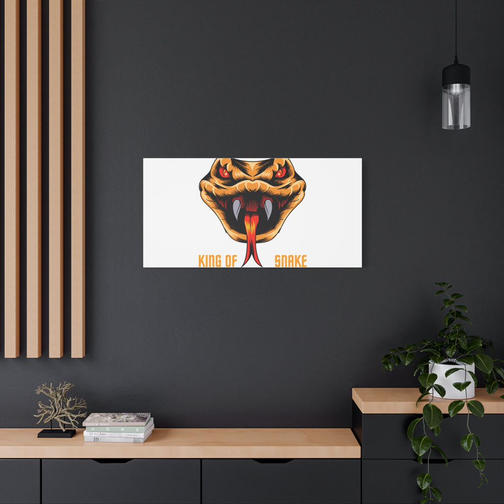 Snake Canvas Wall Art – "King of Snake" Fierce Cobra Head Matte Stretched Print