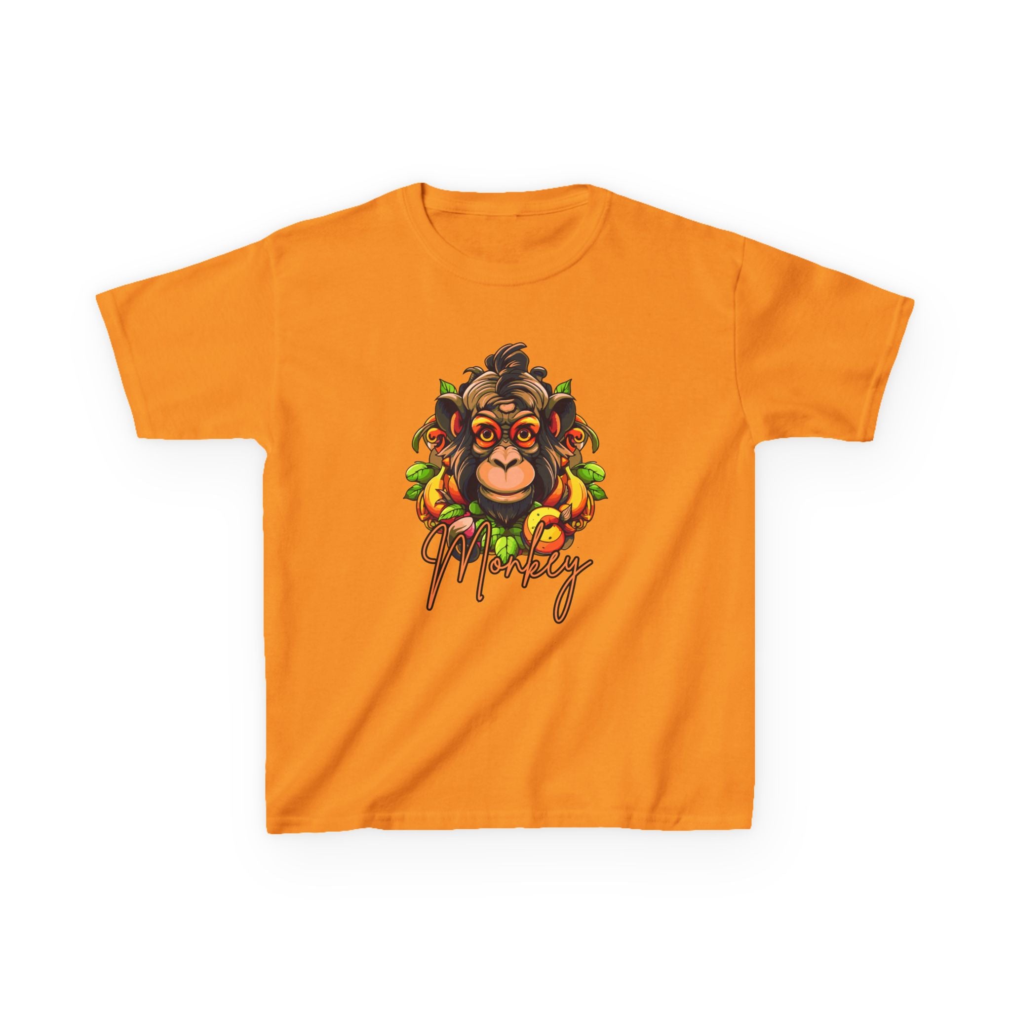 Kids Monkey Fruit Graphic Tee — Cute Tropical Chimp Design