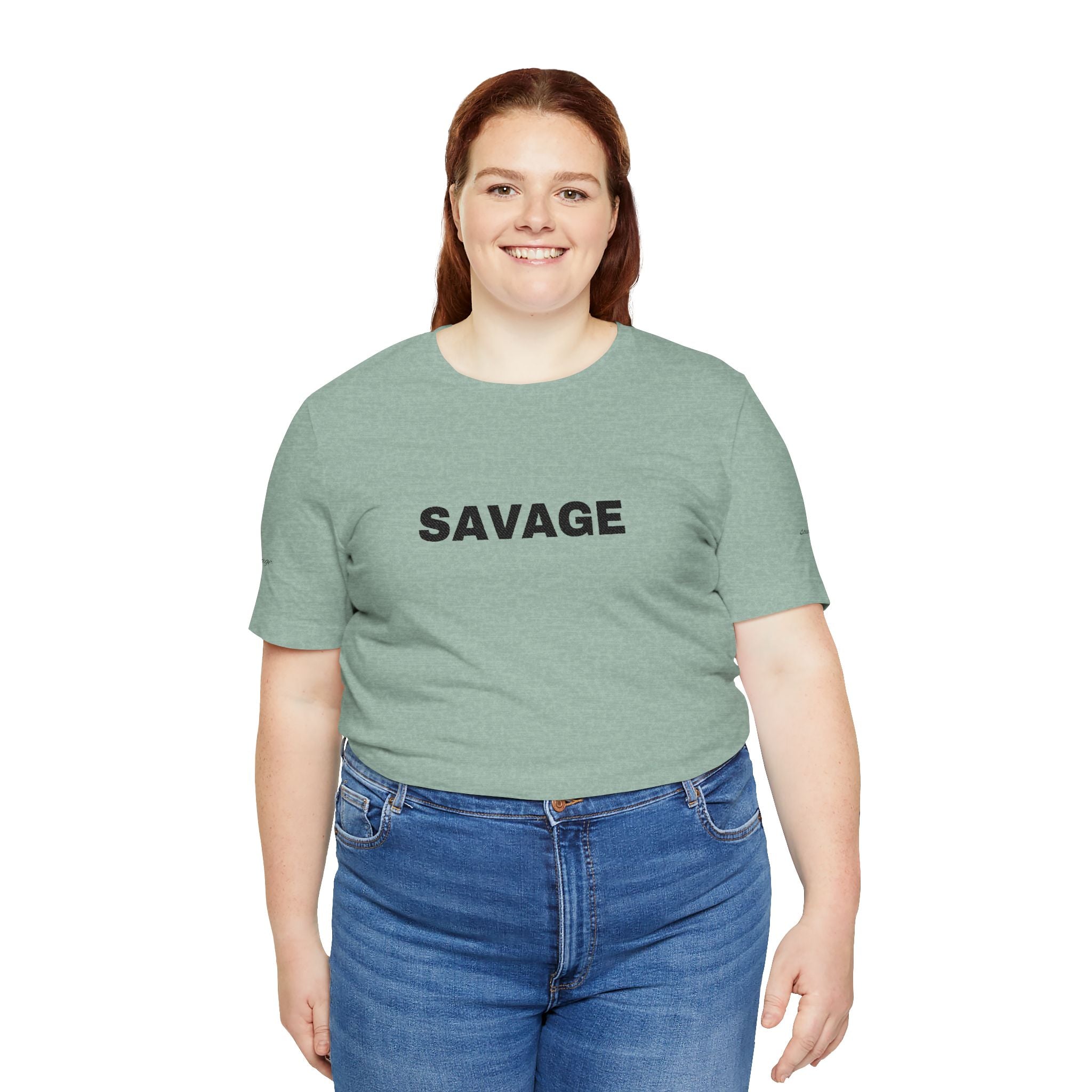 Savage Graphic Tee - Bold Text White T-Shirt