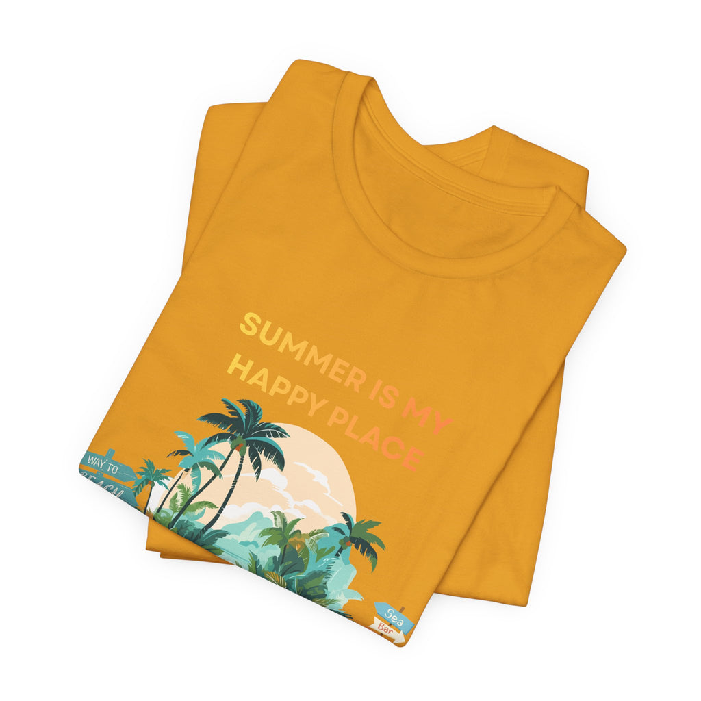 Summer Vibes Beach T-Shirt - "Summer Is My Happy Place" Graphic Tee
