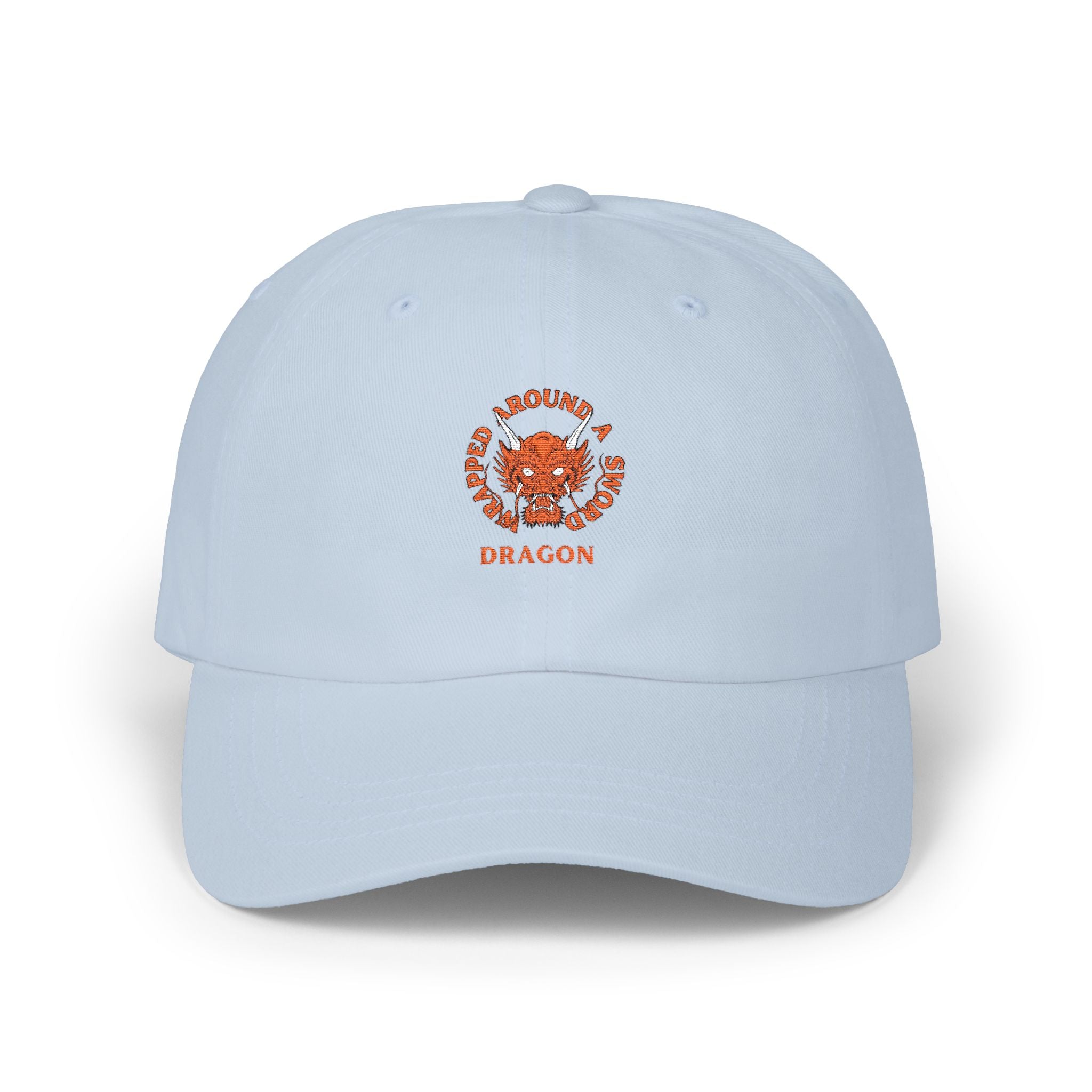 Dragon Emblem Dad Cap — Vintage Orange Floral Crest Hat