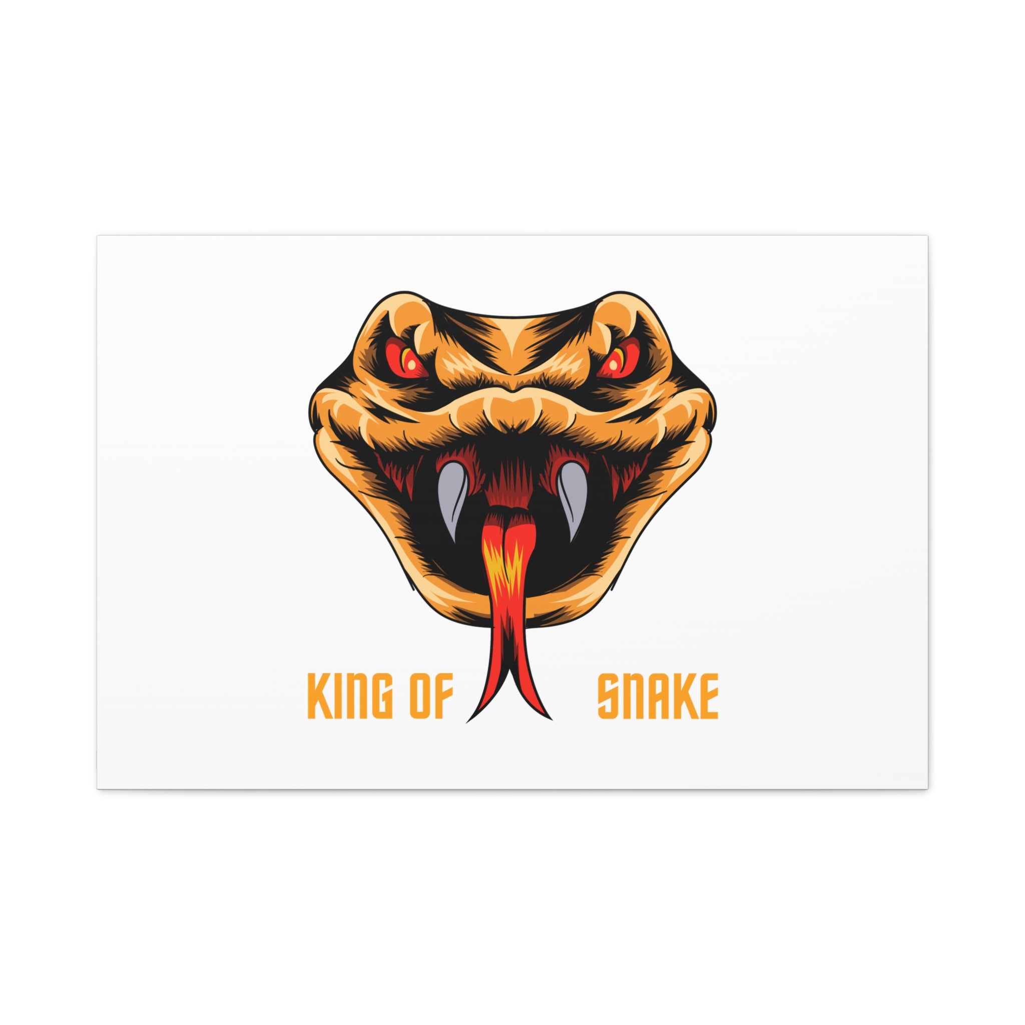 Snake Canvas Wall Art – "King of Snake" Fierce Cobra Head Matte Stretched Print