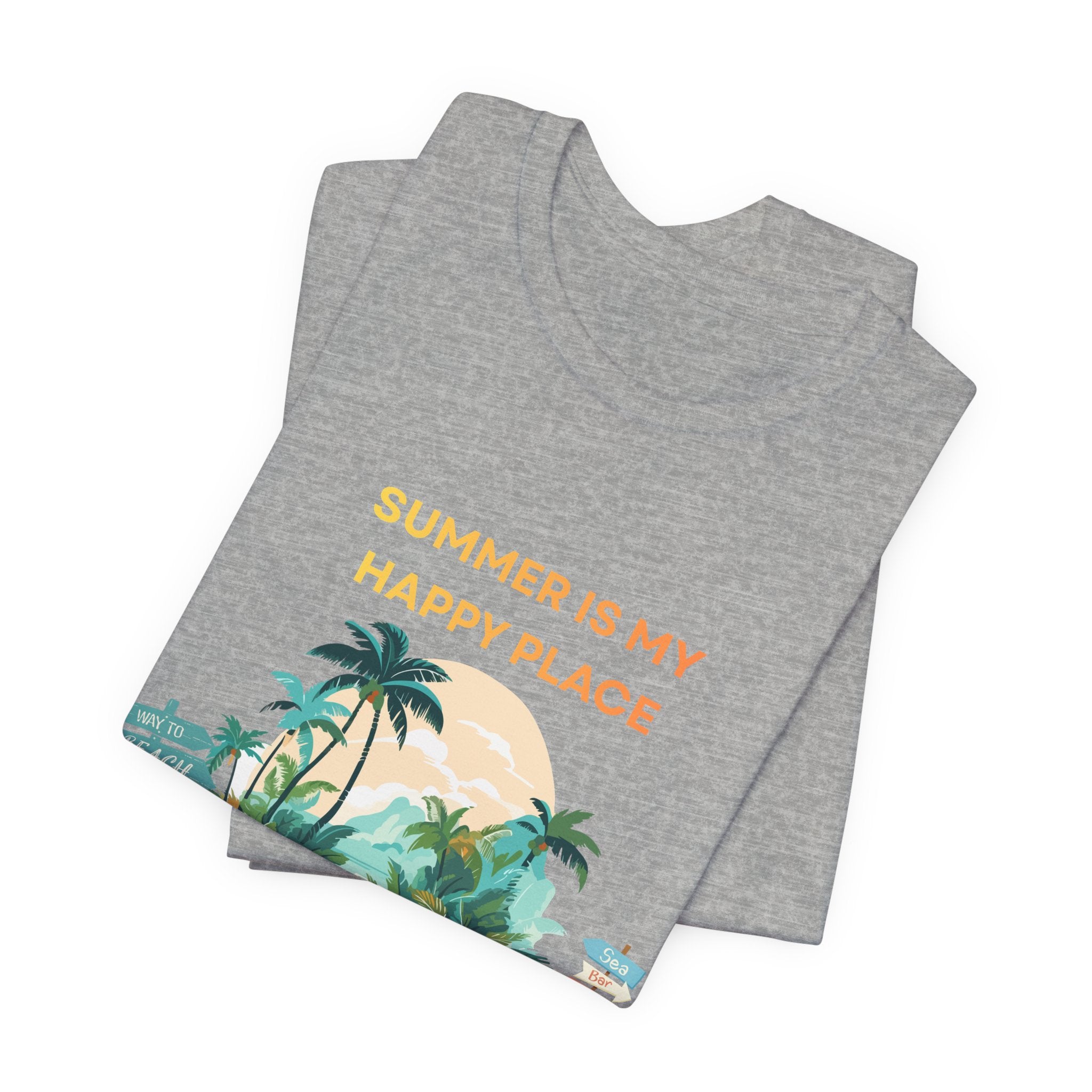 Summer Vibes Beach T-Shirt - "Summer Is My Happy Place" Graphic Tee