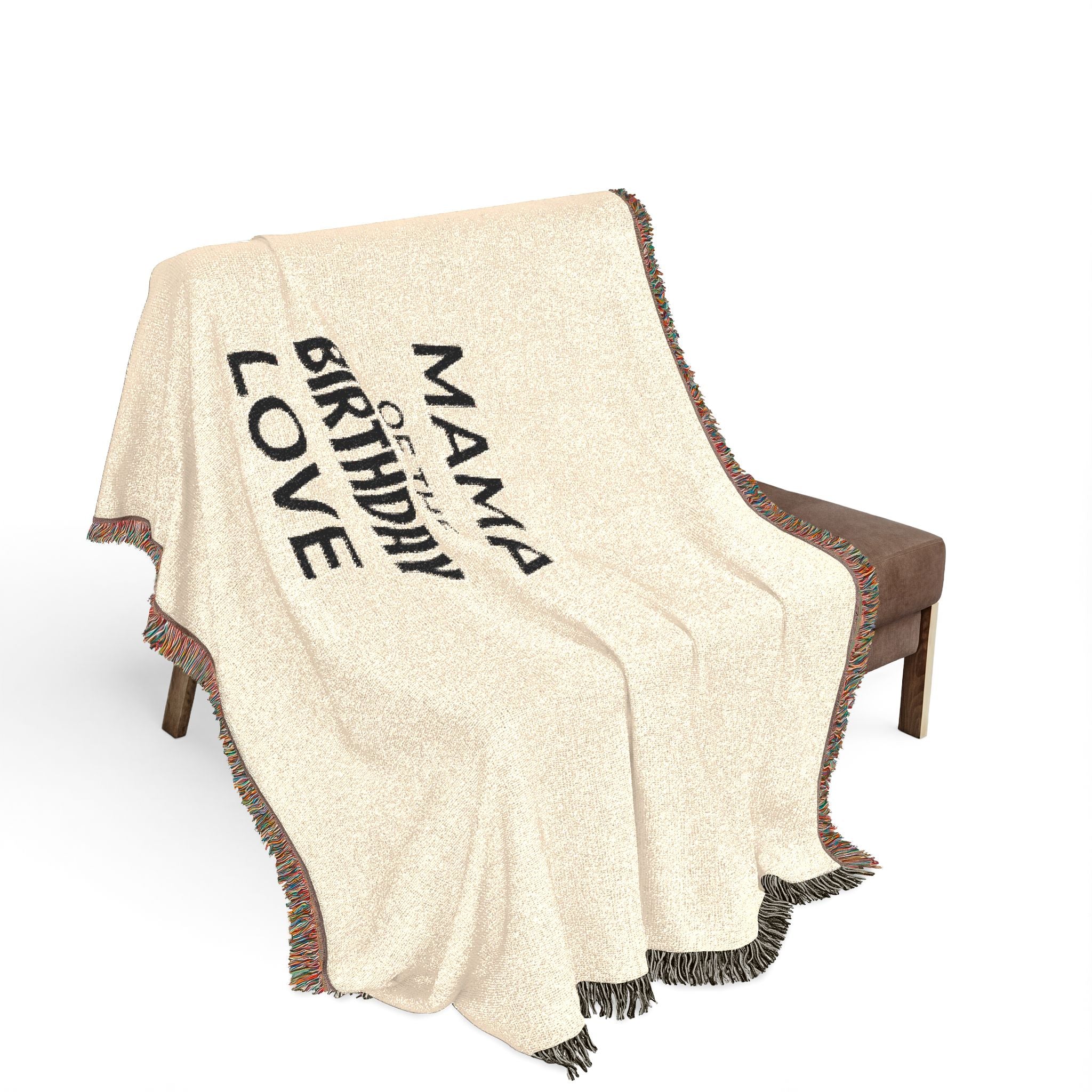 Mama of the Birthday Love Woven Blanket — Cozy Mom Gift