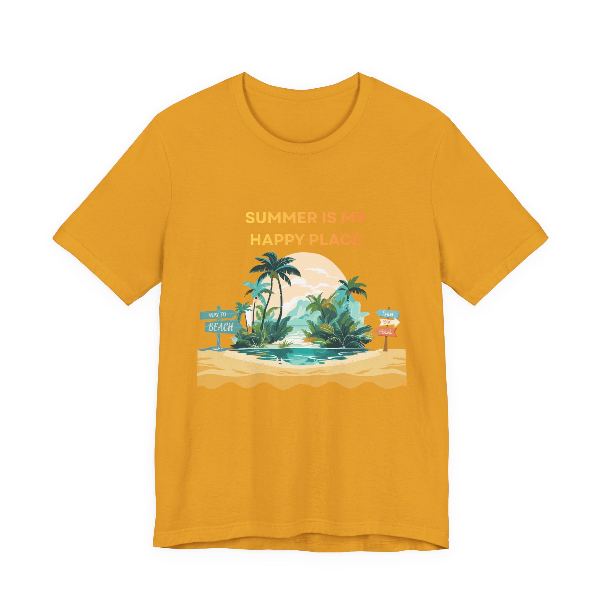 Summer Vibes Beach T-Shirt - "Summer Is My Happy Place" Graphic Tee