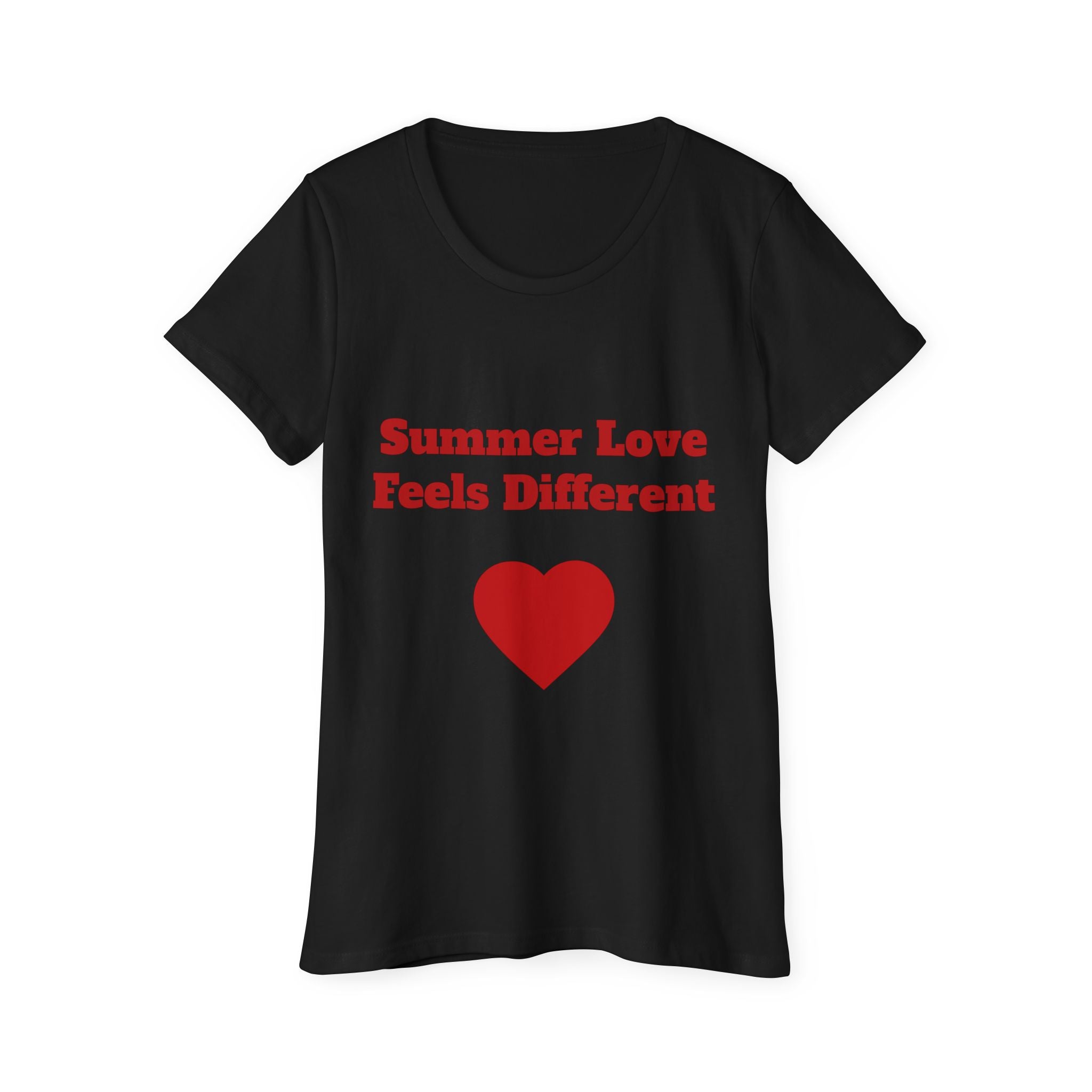 Summer Love Feels Different Tee — Women's Organic Cotton Heart T‑Shirt