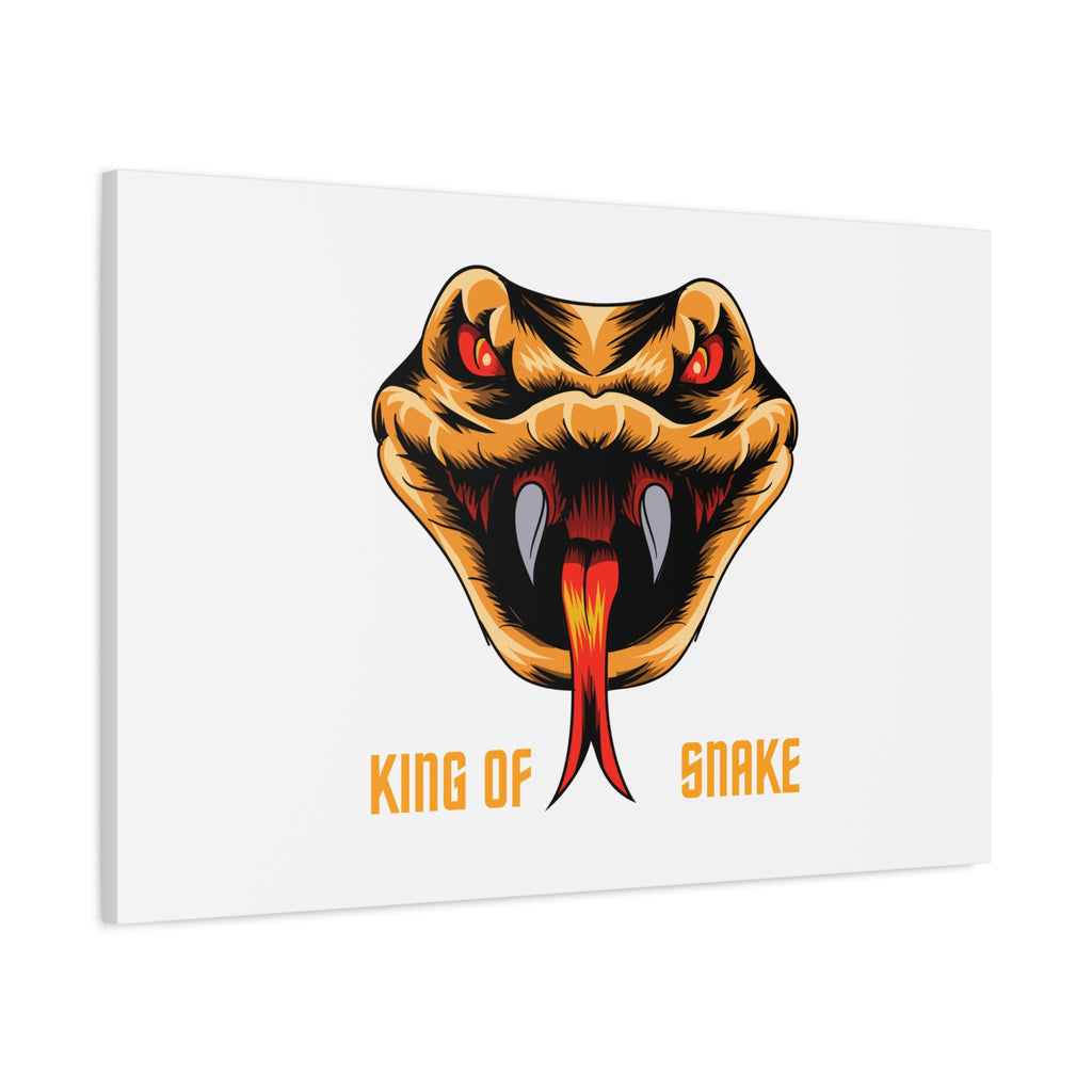 Snake Canvas Wall Art – "King of Snake" Fierce Cobra Head Matte Stretched Print