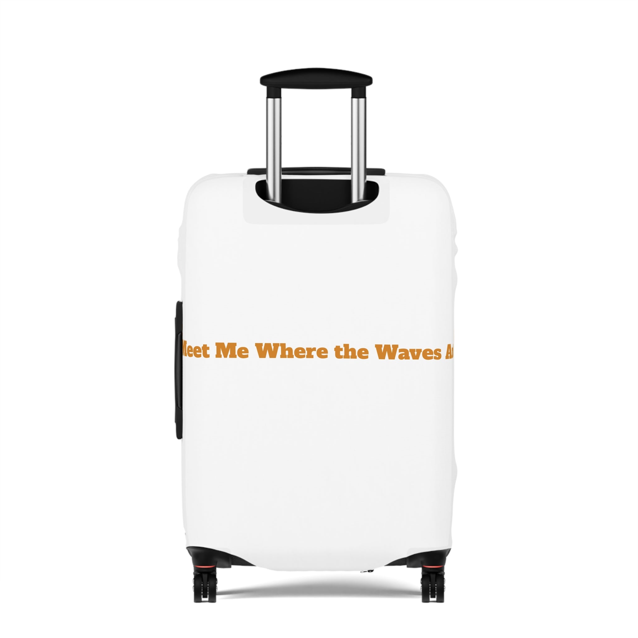 Radiant Sun Beach Luggage Cover — 'Meet Me Where the Waves Are' Travel Protector