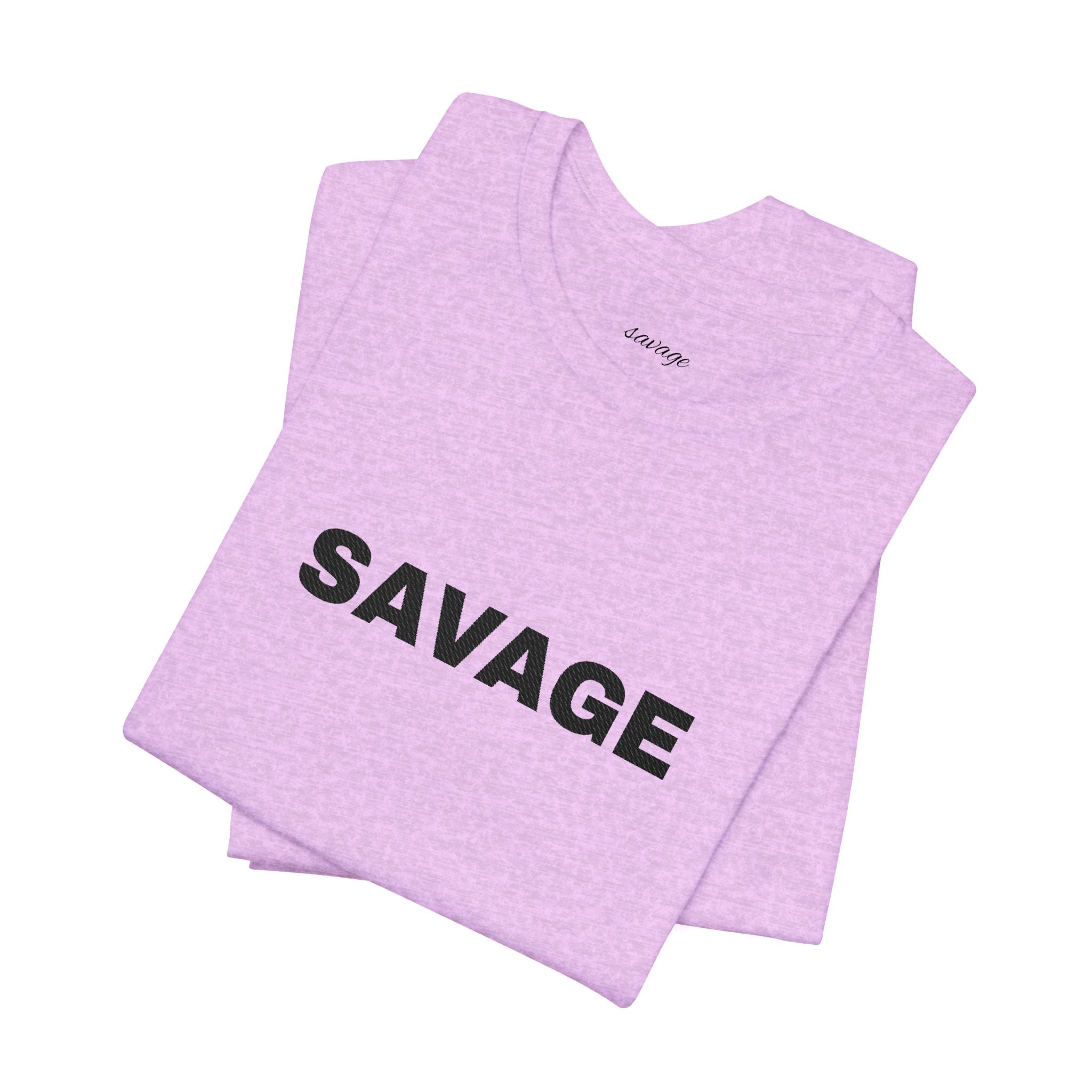 Savage Graphic Tee - Bold Text White T-Shirt