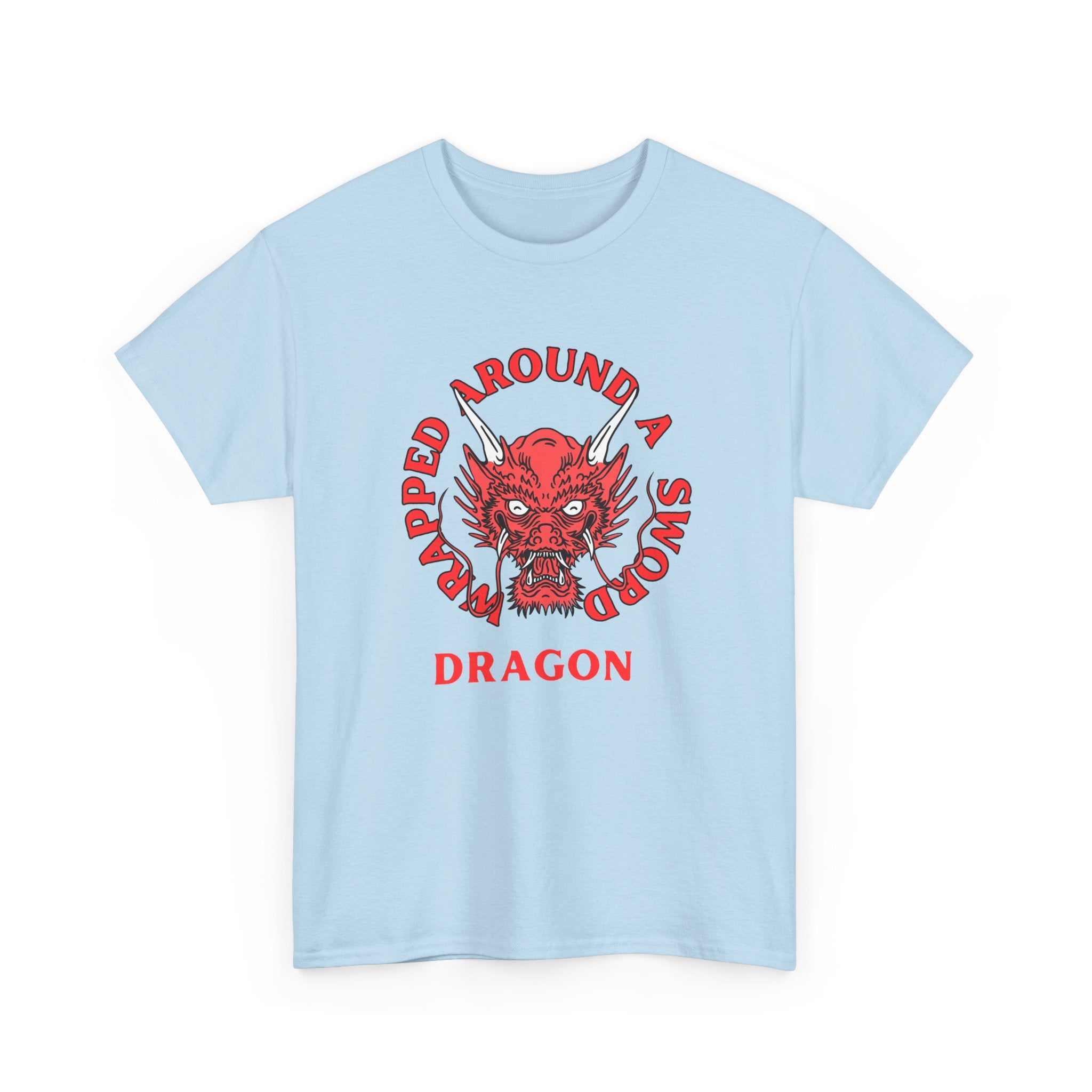 Dragon Tee — 'Wrapped Around a Sword' Red Dragon Graphic T-Shirt