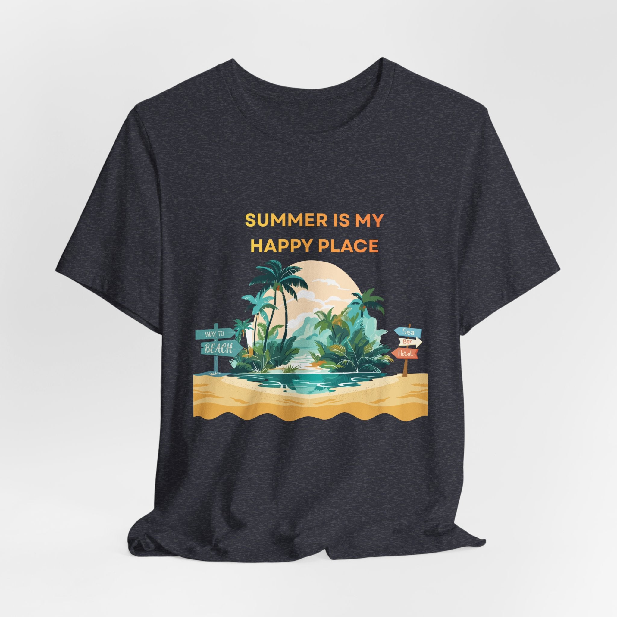 Summer Vibes Beach T-Shirt - "Summer Is My Happy Place" Graphic Tee