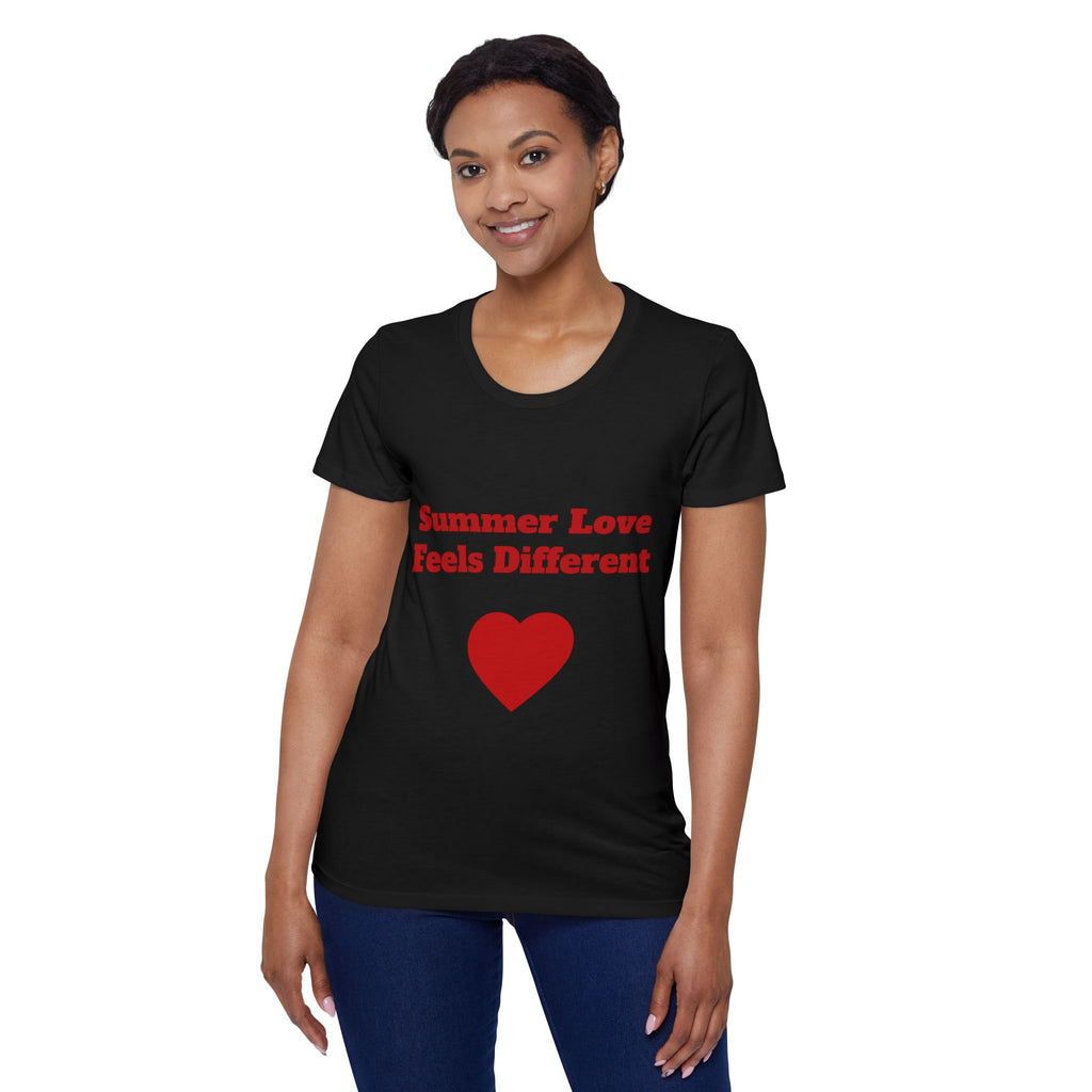 Summer Love Feels Different Tee — Women's Organic Cotton Heart T‑Shirt